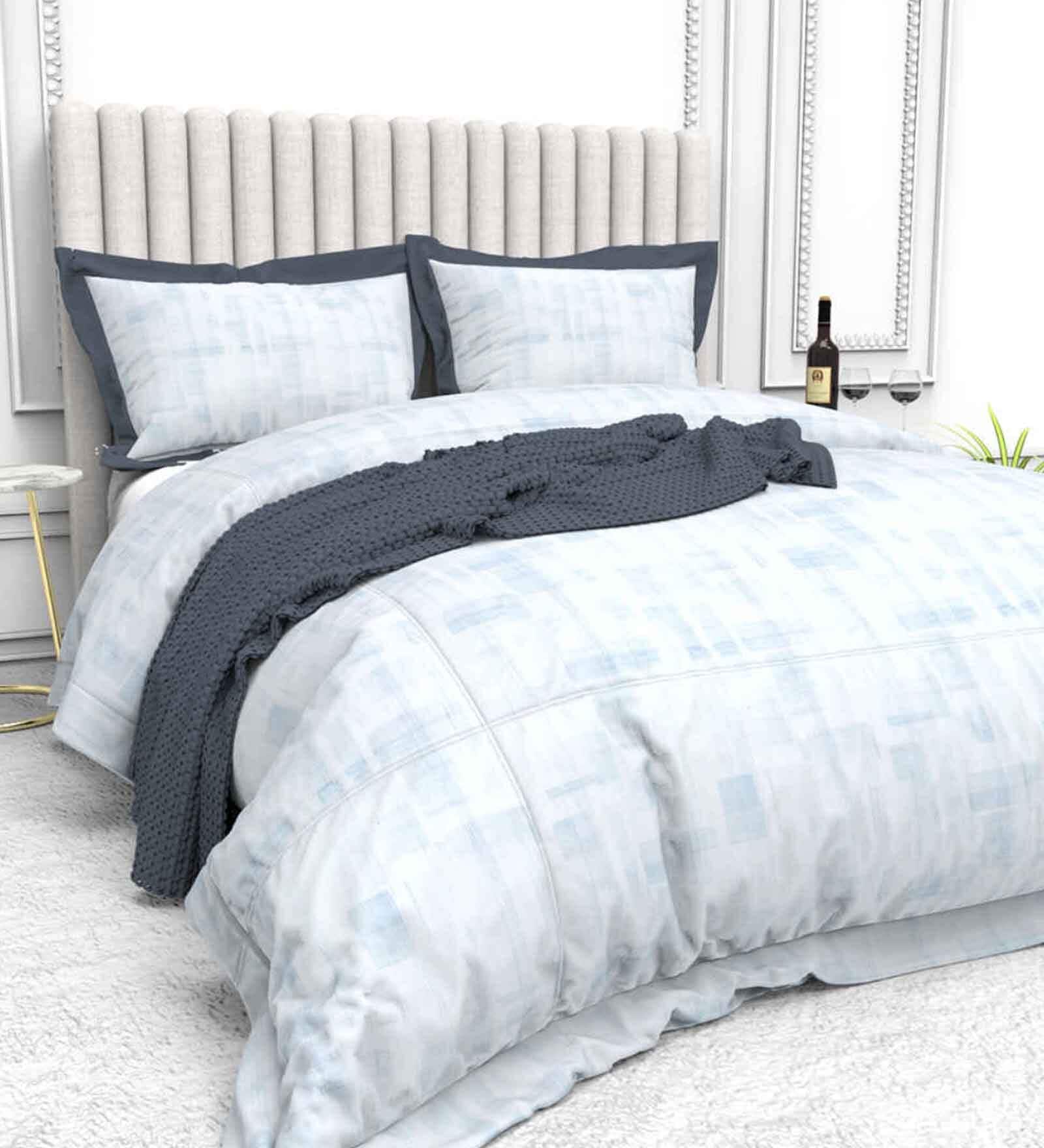 Abstract 350 TC Microfiber 1 Bedsheet,  2 Pillow Covers Tussan Summer Collection