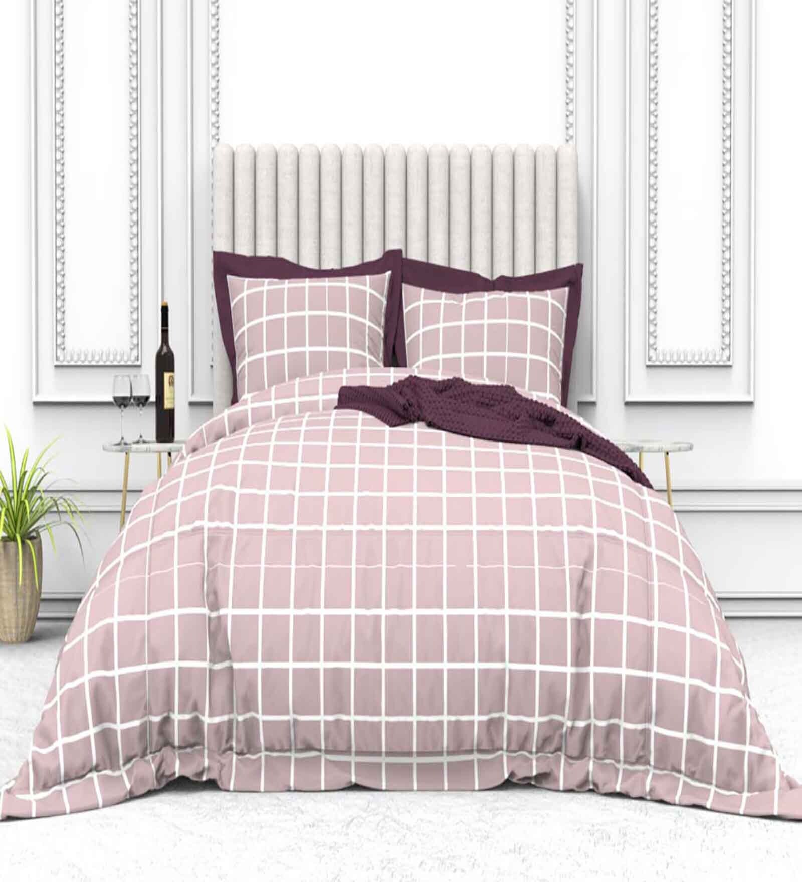 Abstract 350 TC Microfiber 1 Bedsheet,  2 Pillow Covers Tussan Summer Collection