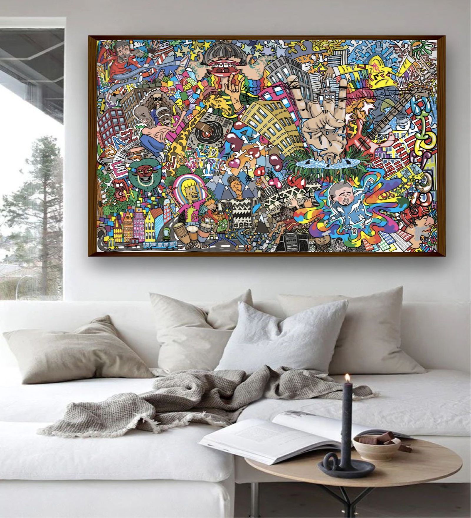 Gear Designs Multicolor Canvas Framed Art Print