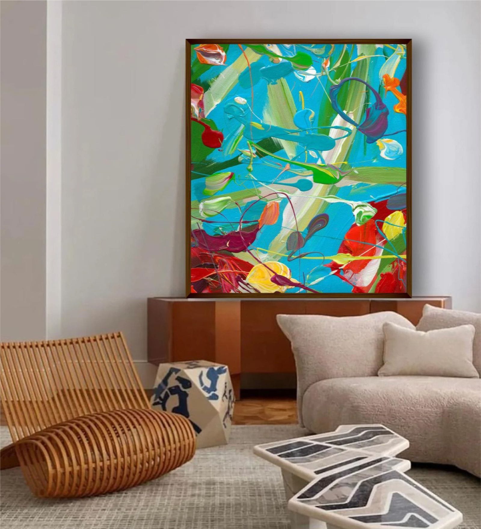 Tack Works Multicolor Canvas Framed Art Print