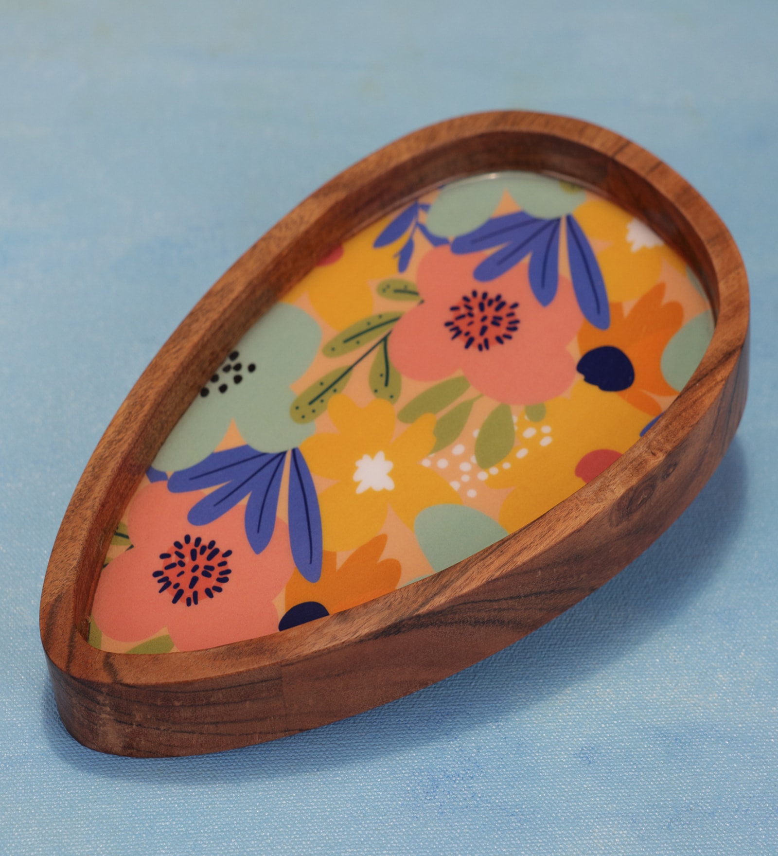 Multicolour Acacia Wood Serving Tray