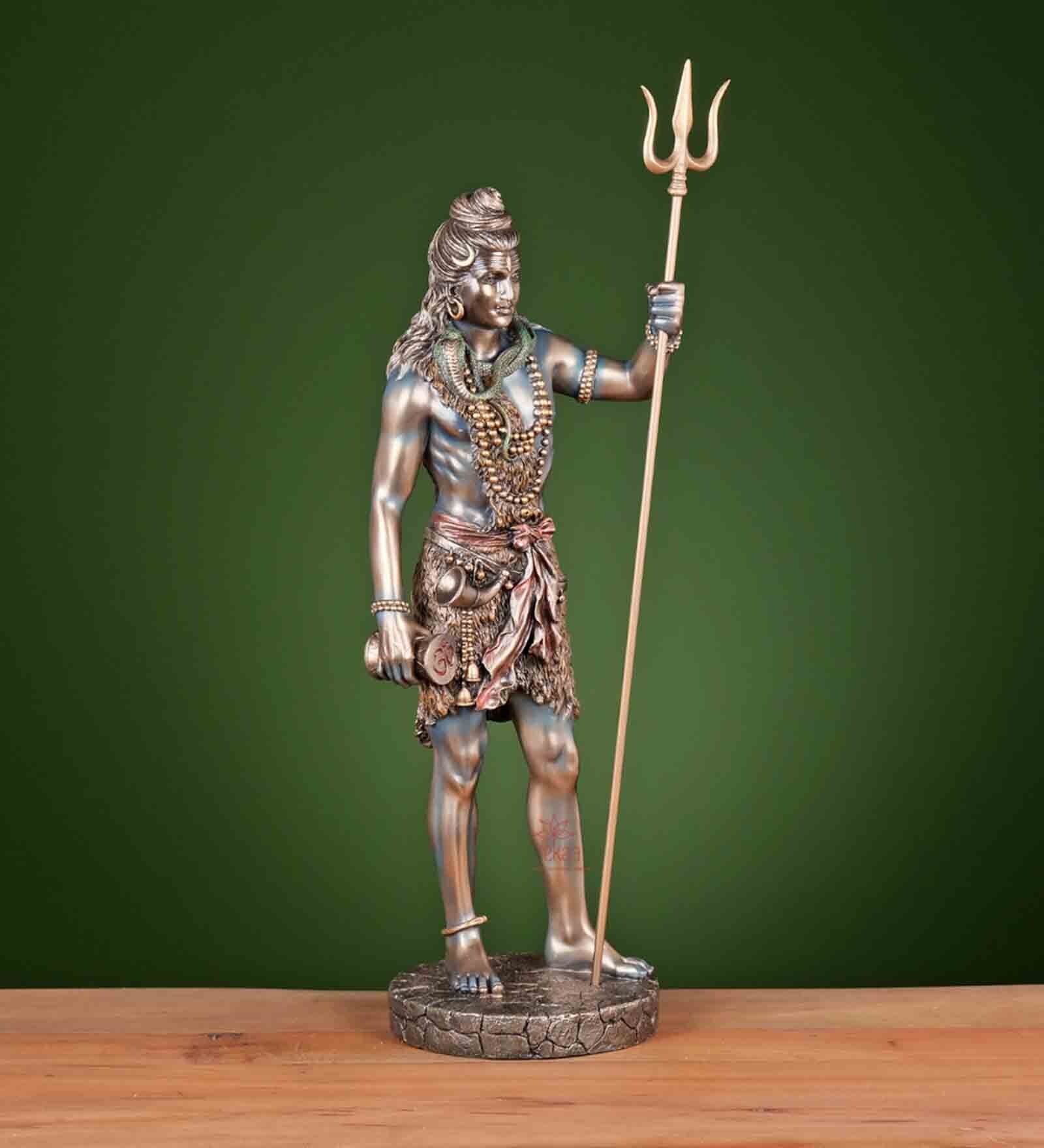 Multicolour Bonded Bronze Lord Shiva Idol Standing Shiv Ji
