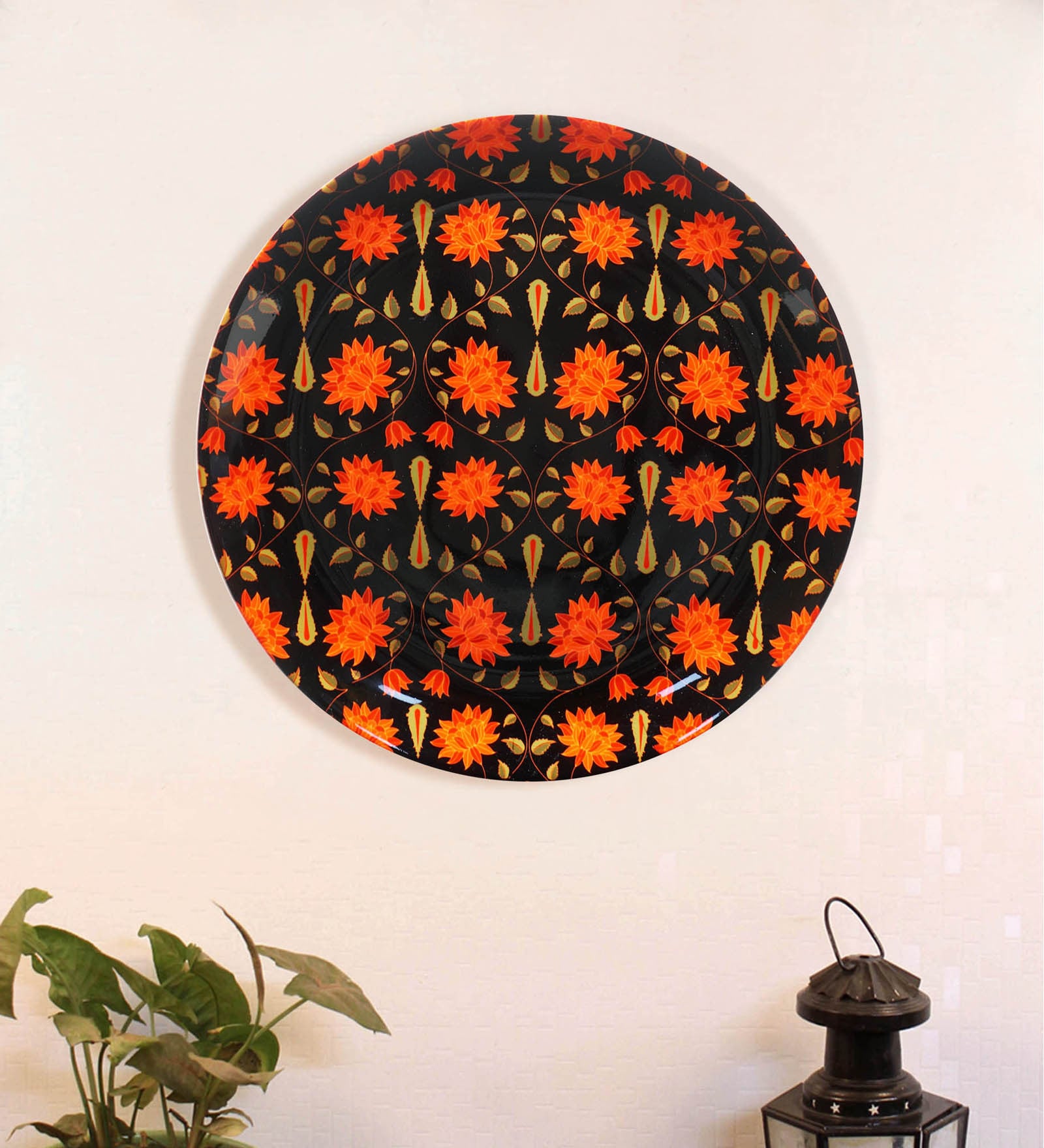Blue Bone China Babur Inspired Home Decor Wall Plate 7.5 Inch