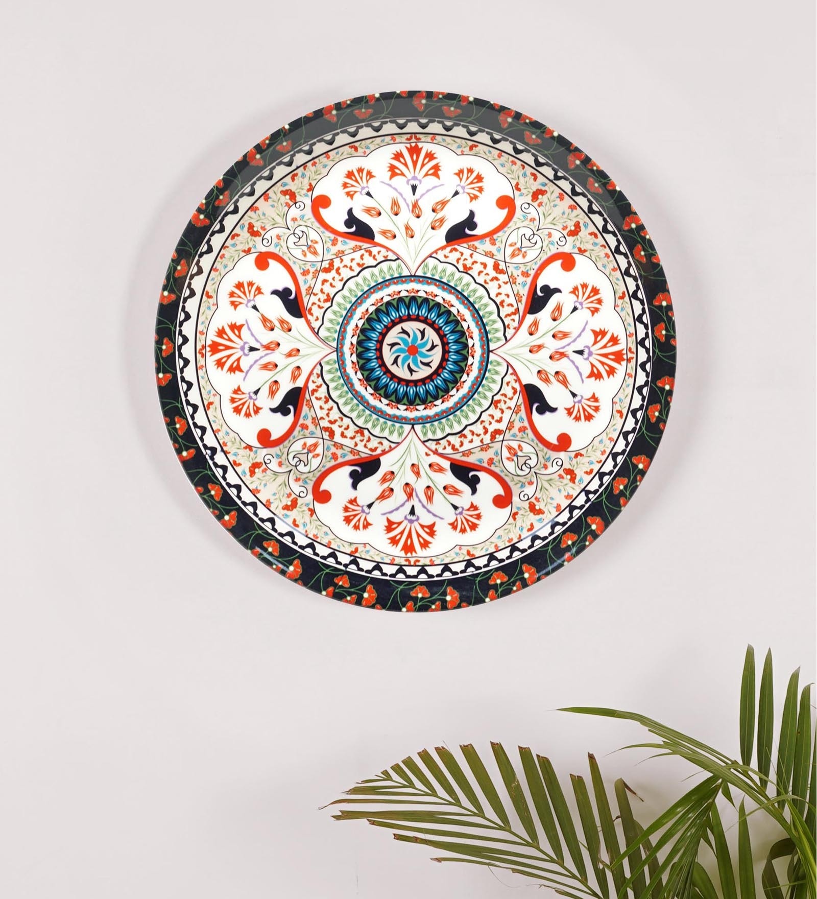Red Bone China Turkish Fervor Decorative Plate 10 Inch