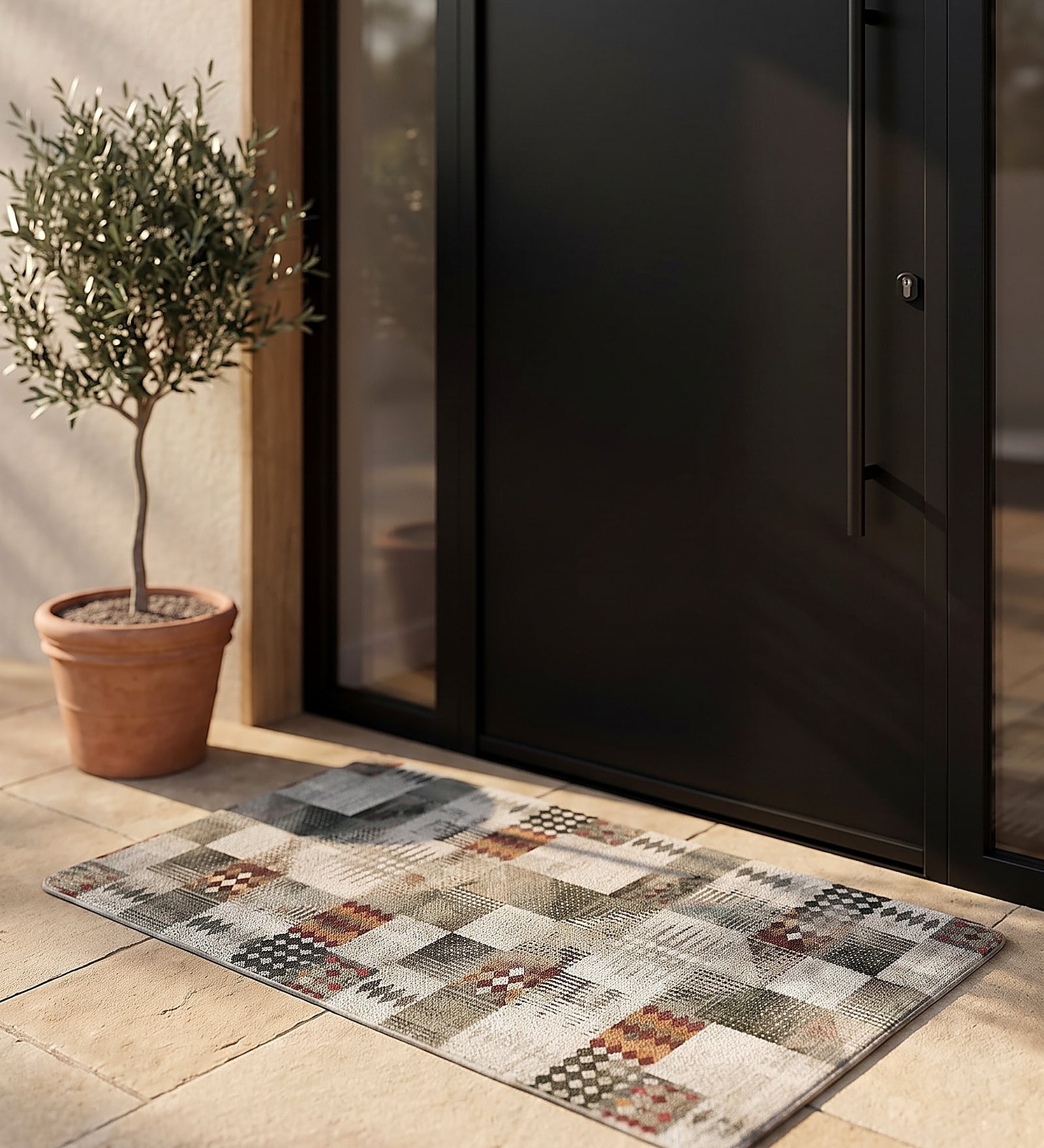 Multicolour Bravik Rubber 16x24 Inches Anti Skid Door Mat