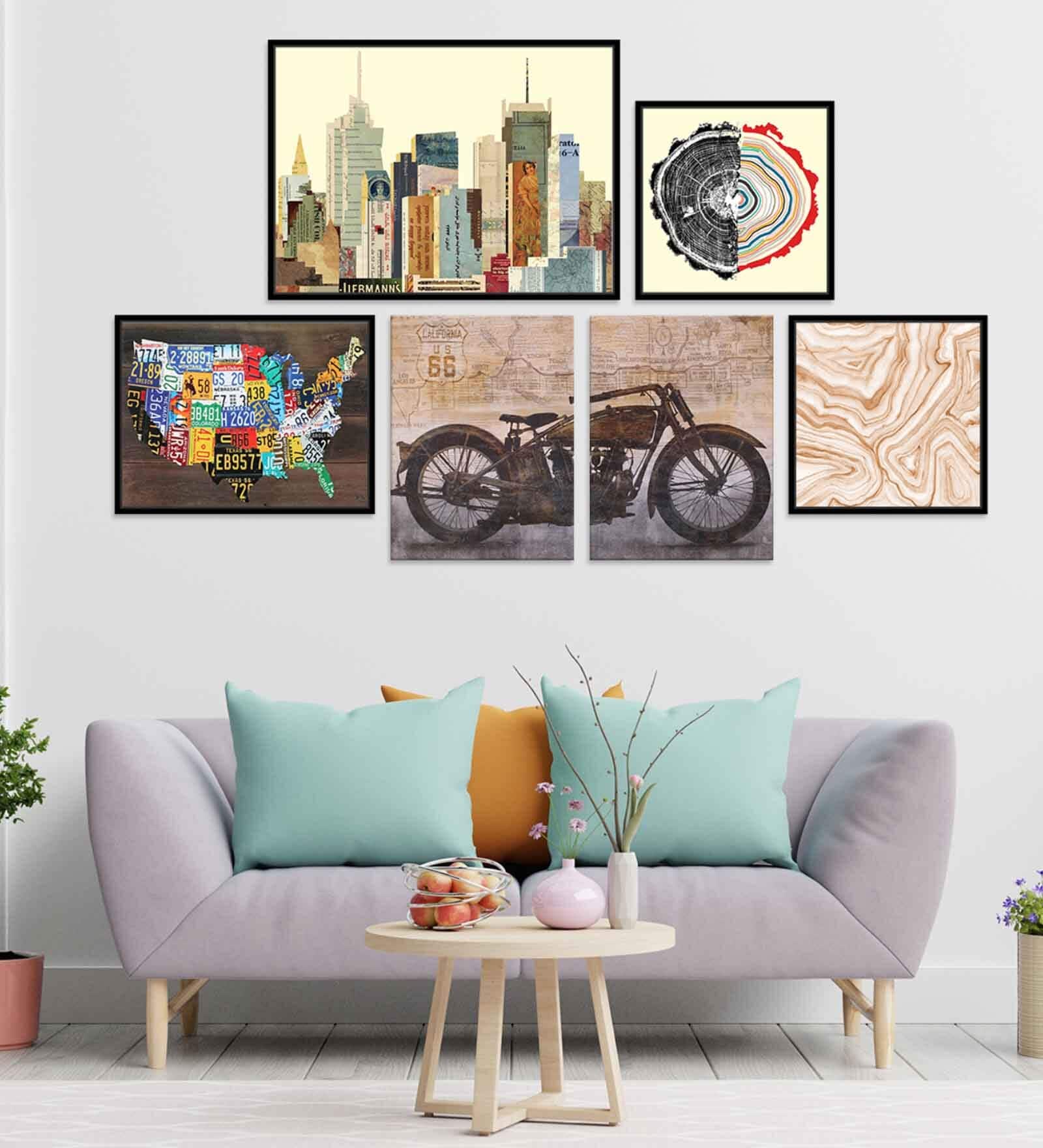 The Visual Superior Skill Multicolour Canvas People and Places Art Print Set of 6