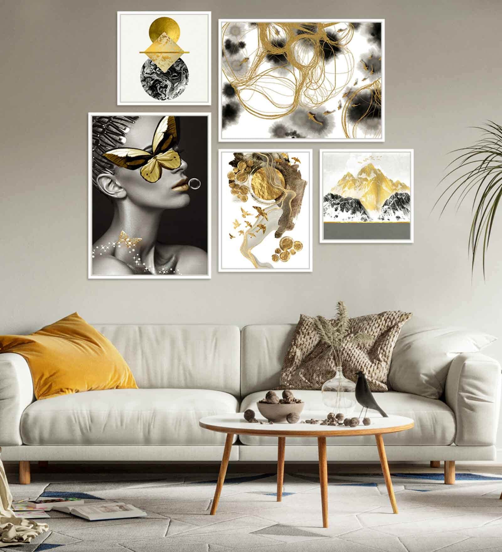 The Ancient Form Multicolour Canvas People and Places Art Print Set of 5