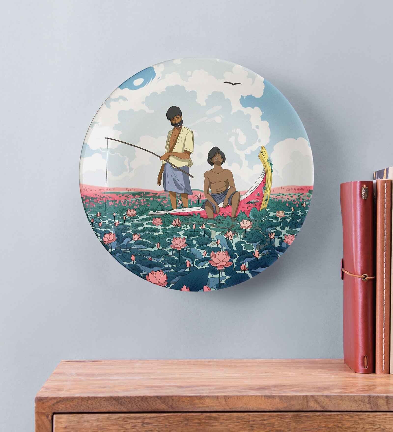 Buy Multicolour Ceramic Mateo Decorative Wall Plate at 100 OFF by The