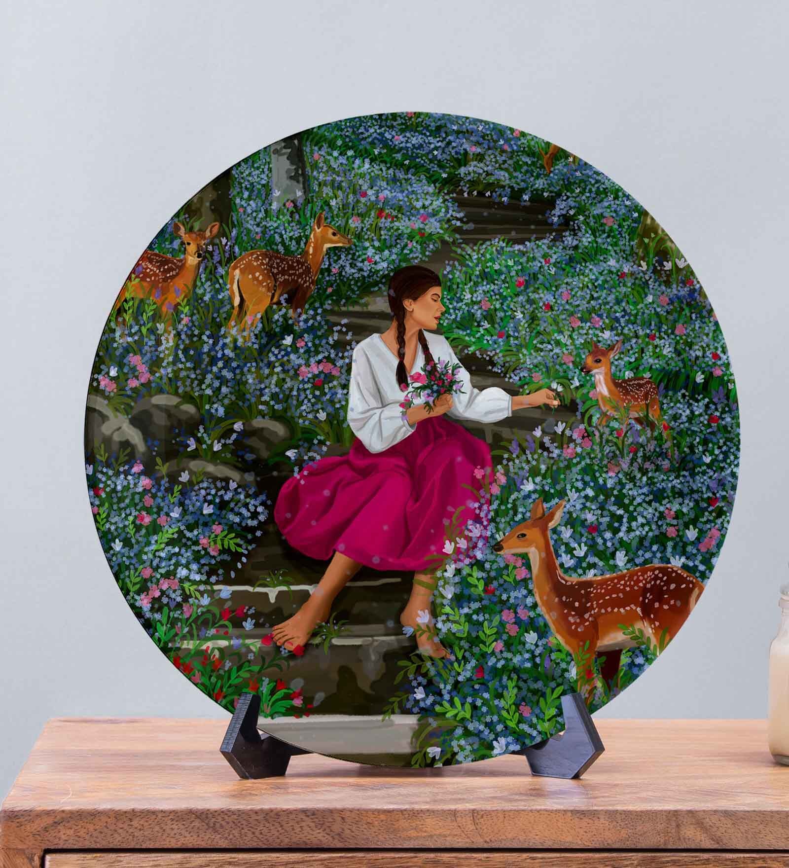 Multicolour Ceramic Miami Decorative Wall Plate