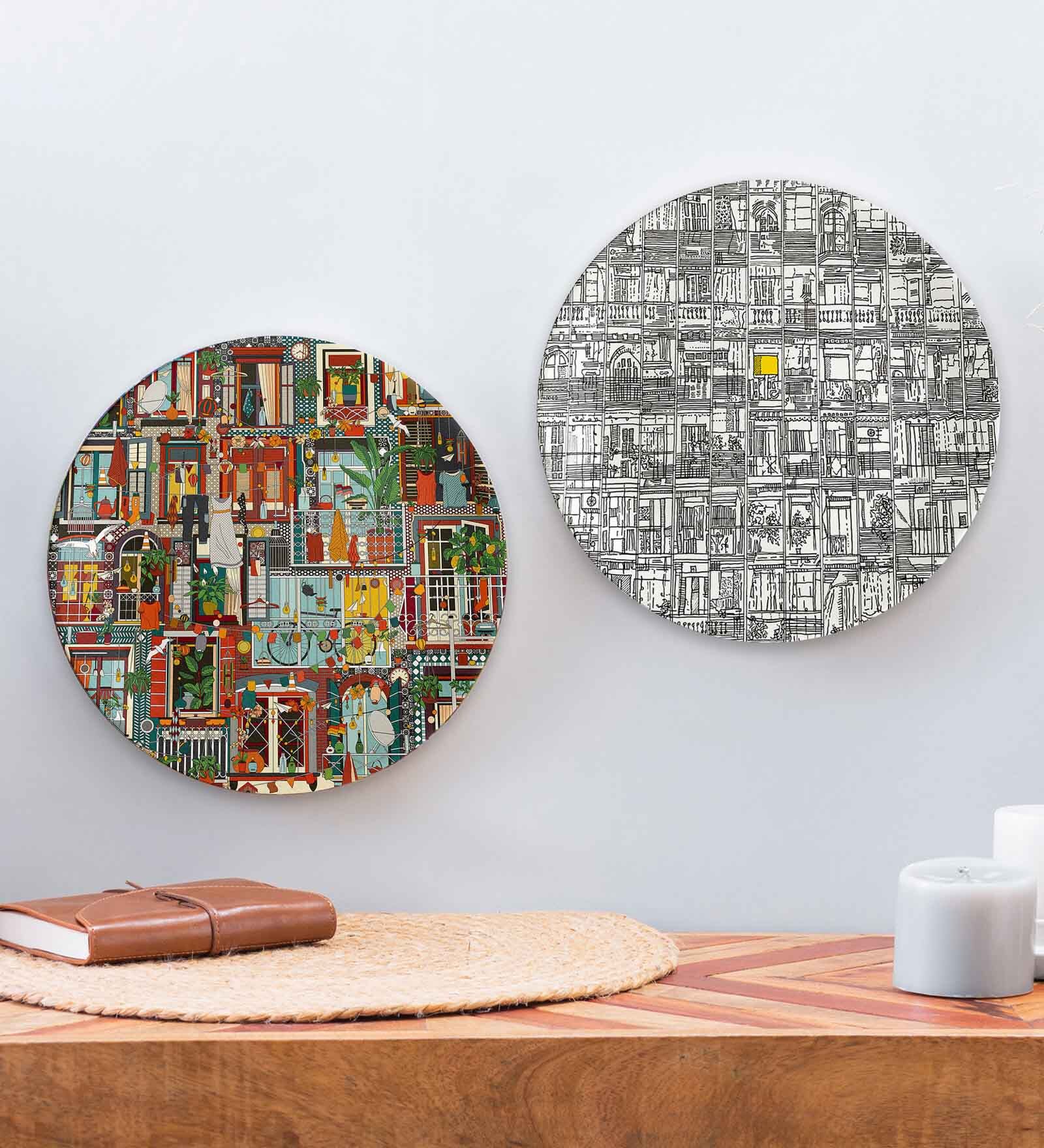 Multicolour Ceramic Kayla Decorative Wall Plate