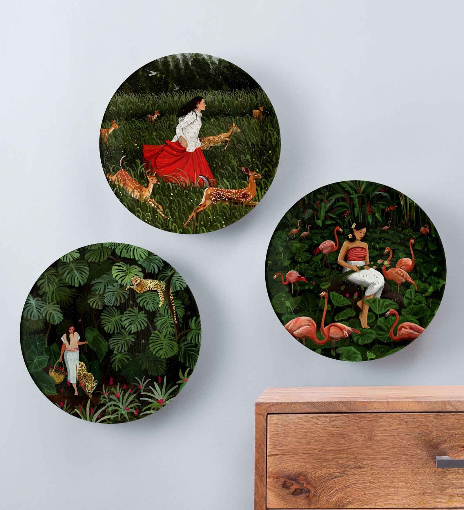 Multicolour Ceramic Novo Decorative Wall Plate
