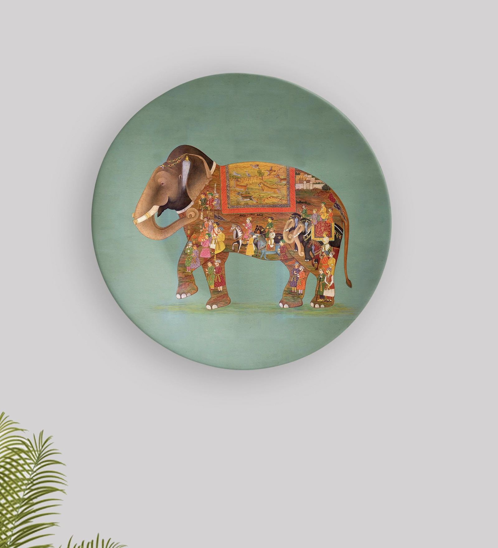 Buy Multicolour Ceramic Royal Elephant Deocrative Wall Plate at 25% OFF ...