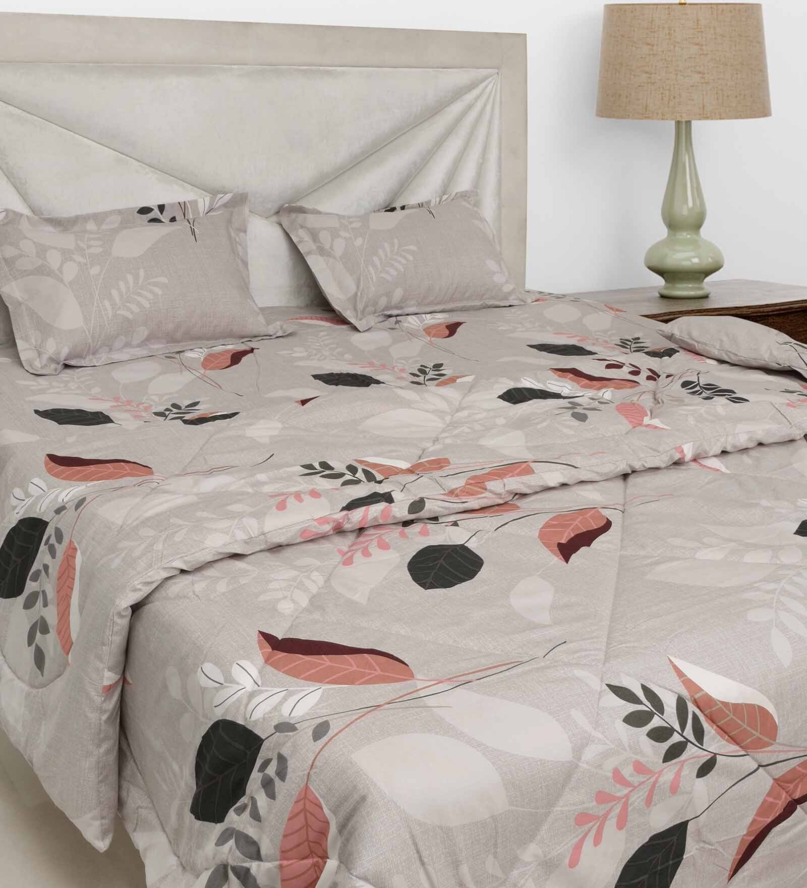 Buy Multicolour Cotton 200 GSM Double Bed Reversible Comforter By Black