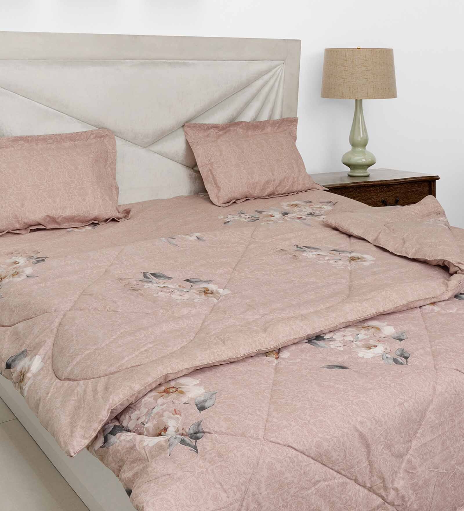 Buy Multicolour Cotton 200 GSM Double Bed Reversible Comforter By Black