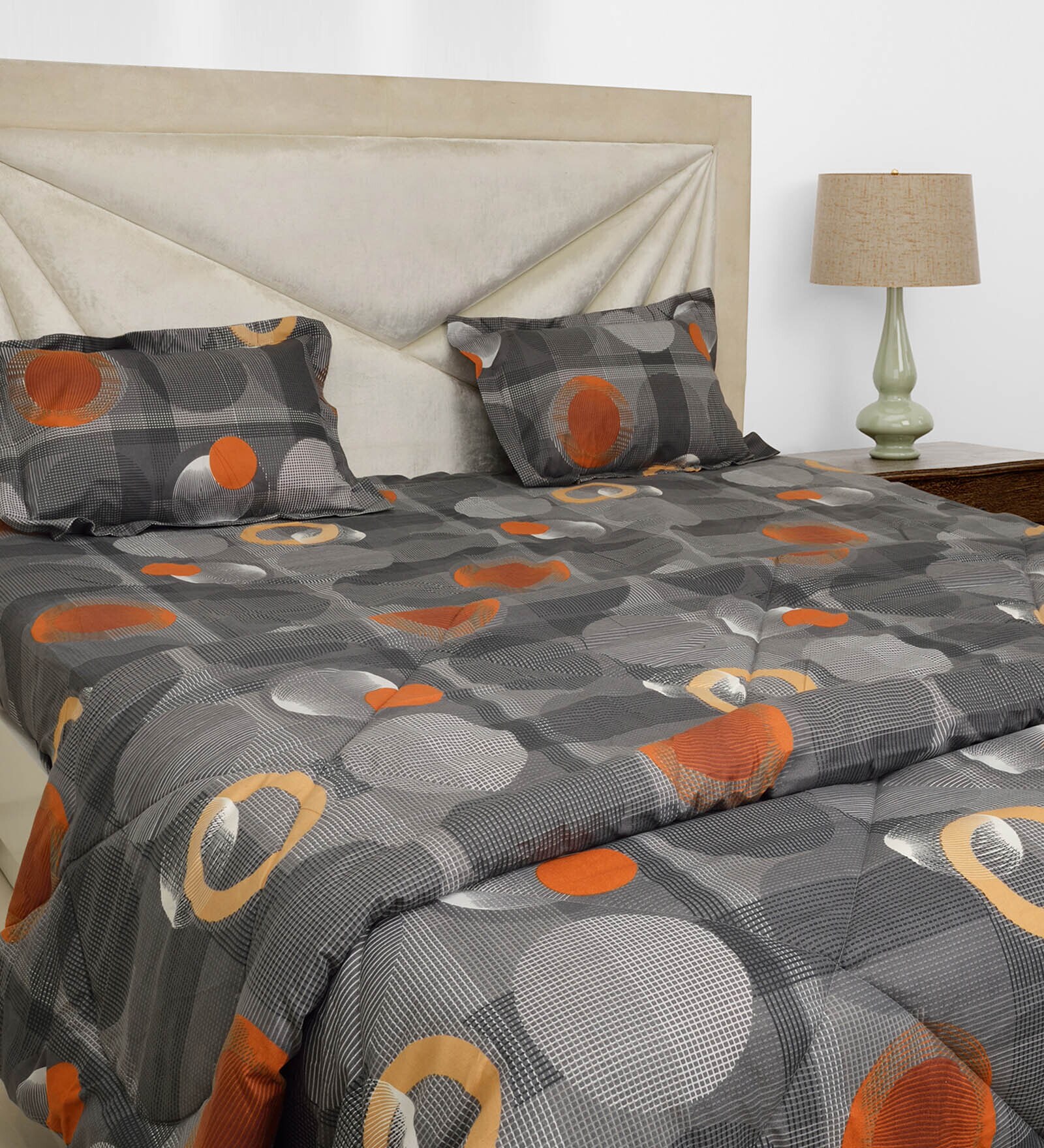 Buy Multicolor Patterned 250 TC Cotton (Set Of 4) Double Bed Bedding ...