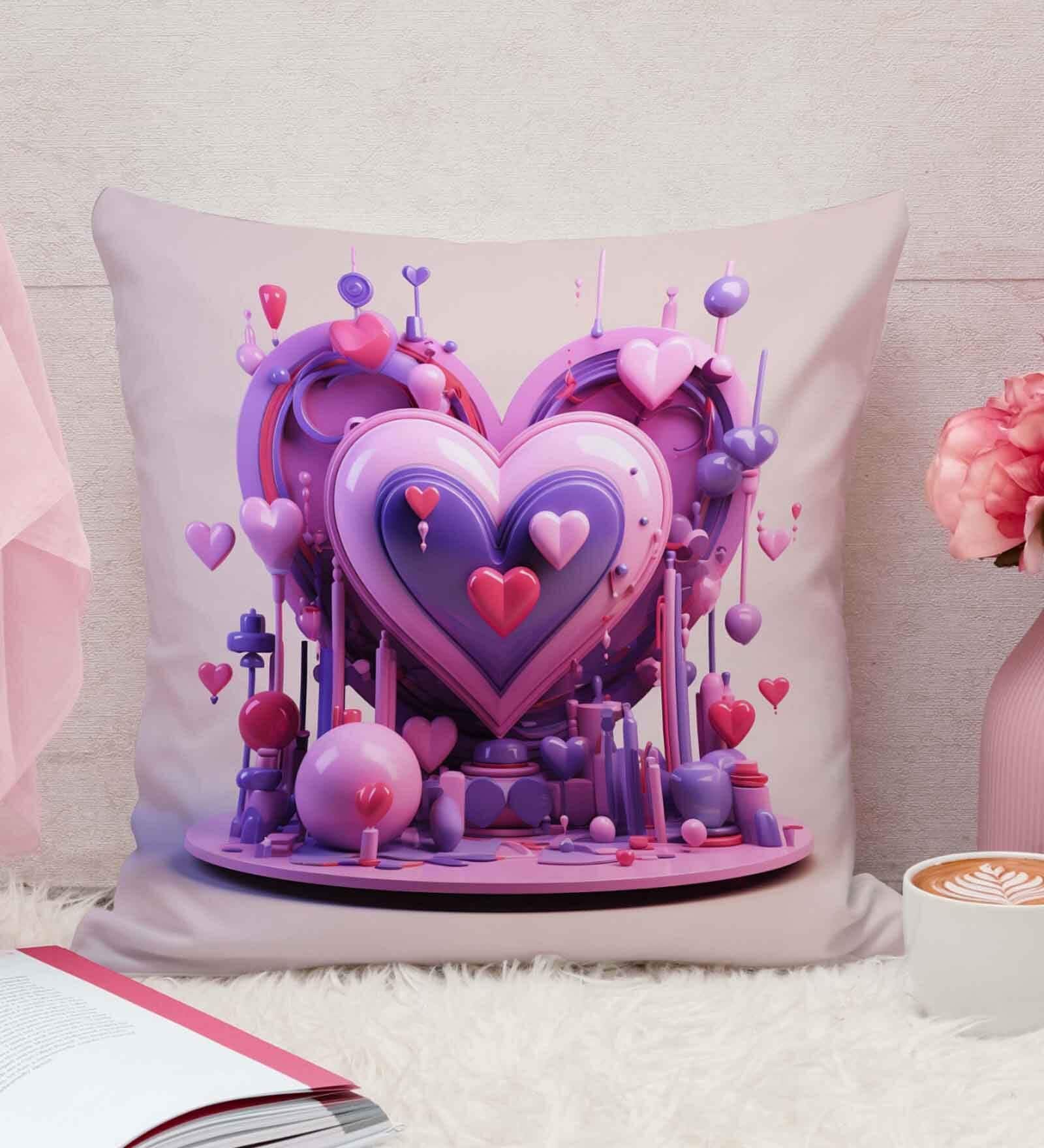 Purple Cotton and Jute Solid Single Cushion Cover (1 Pc)