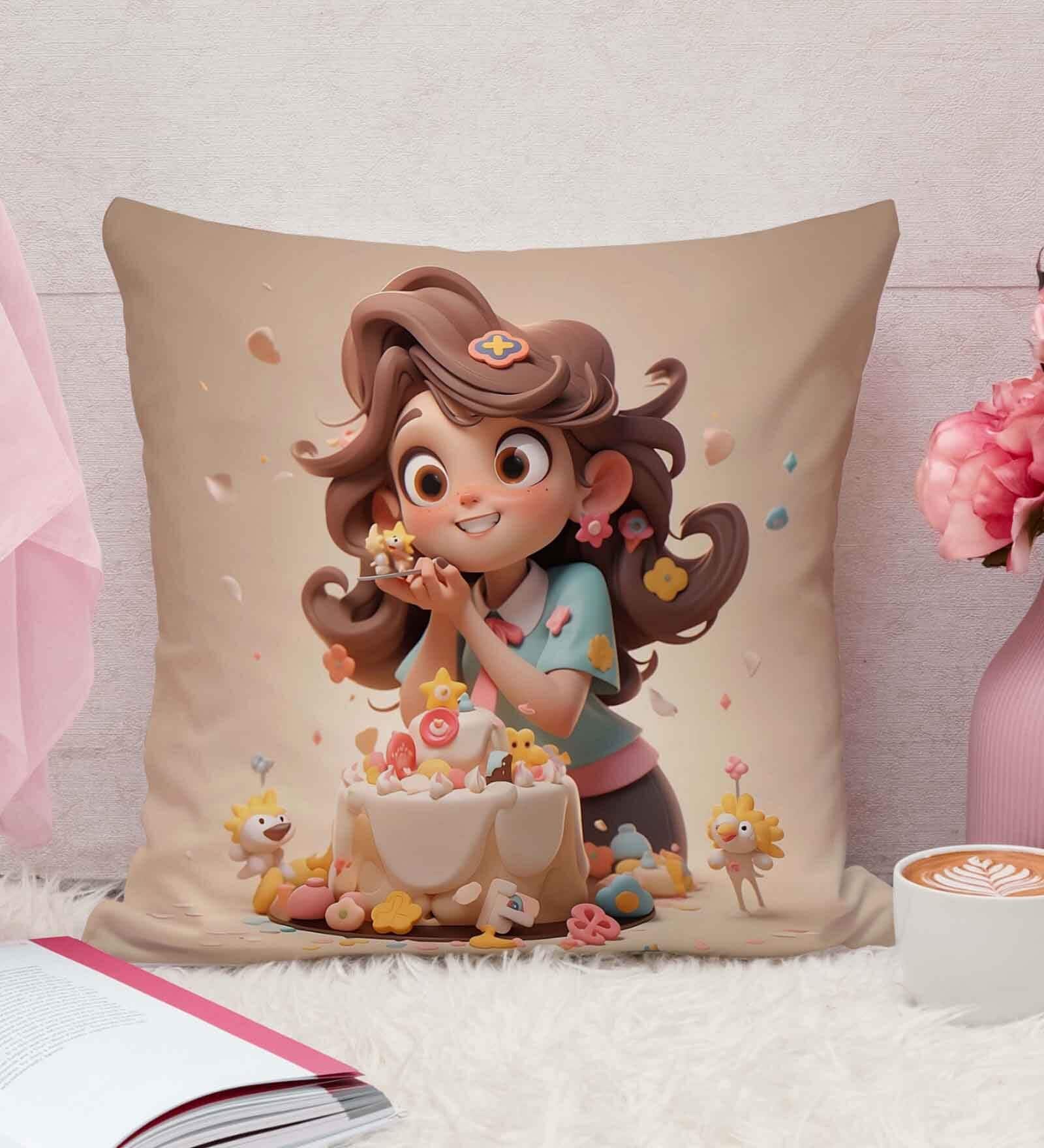 Brown Cotton and Jute Solid Single Cushion Cover (1 Pc)