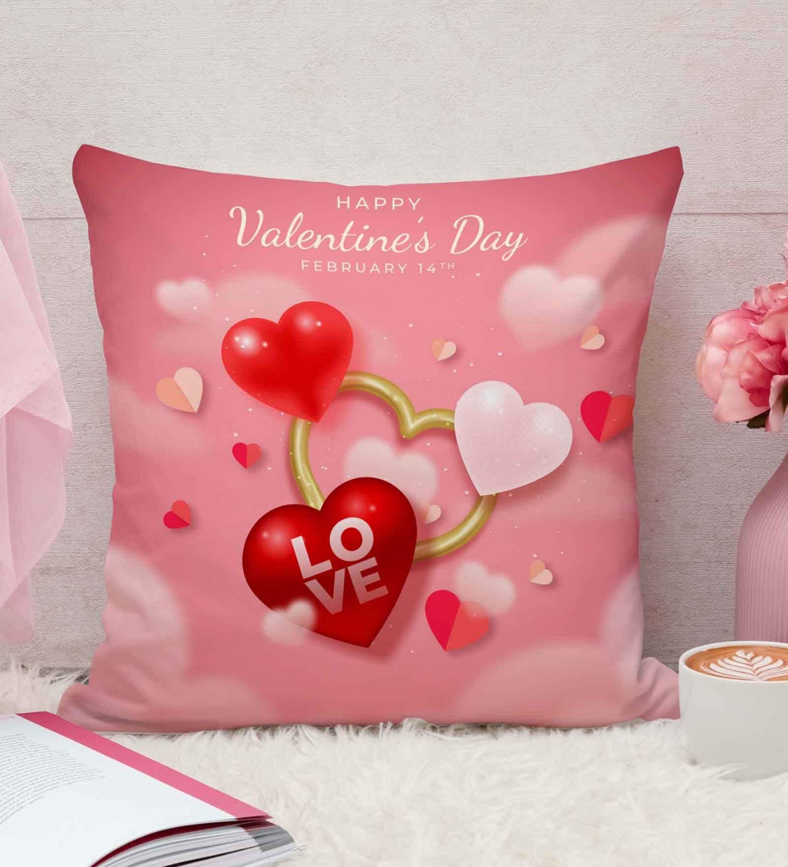pink Cotton and Jute Solid Single Cushion Cover (1 Pc)