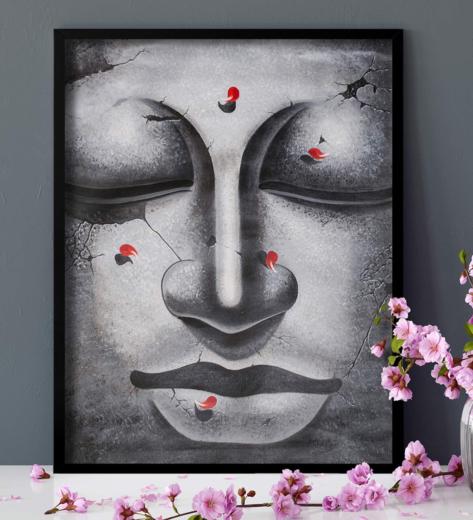 Modern Tack Works Grey Cotton Canvas Framed Art Print