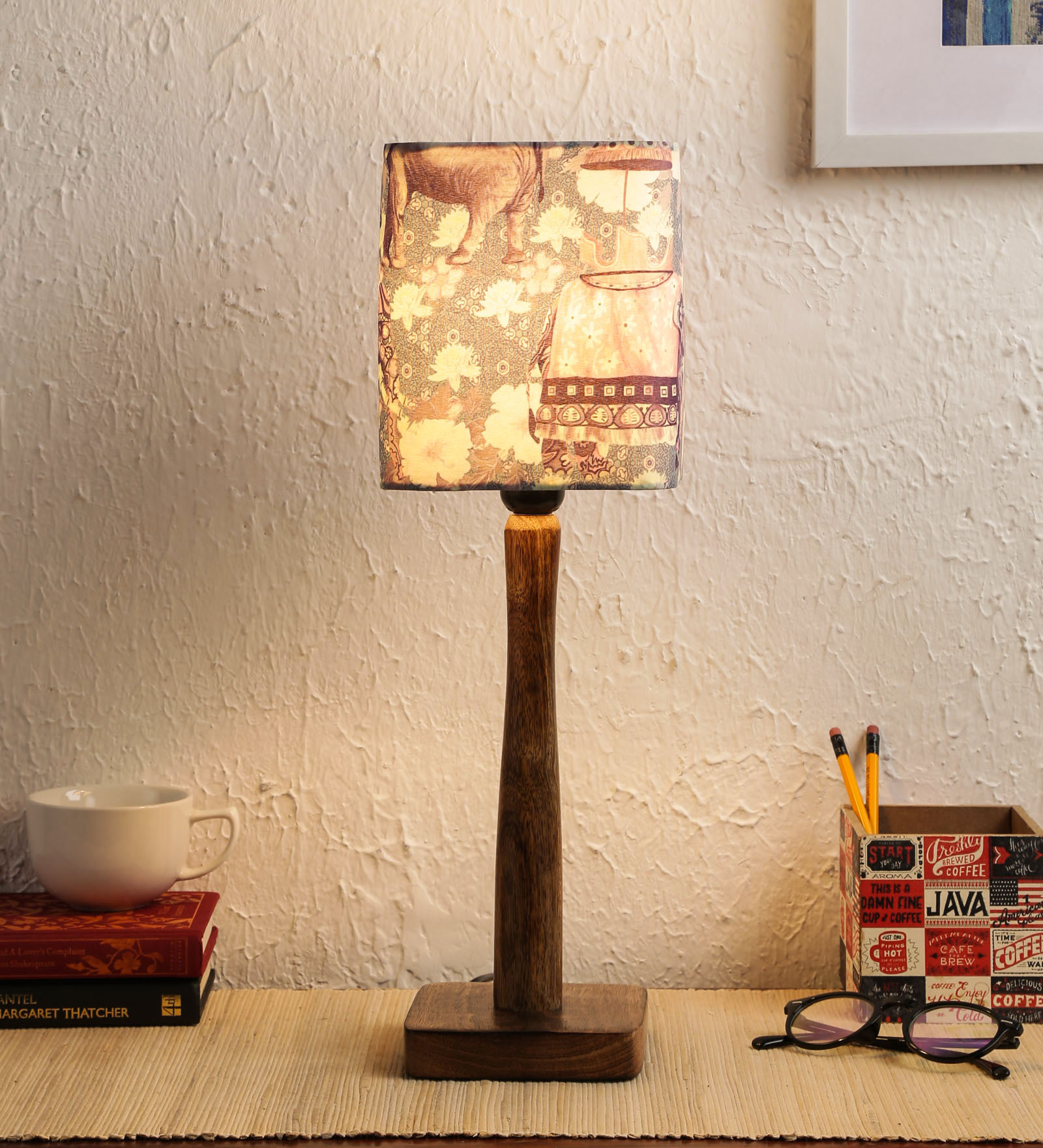 Multicolour Cotton Royal Elephant Lamp