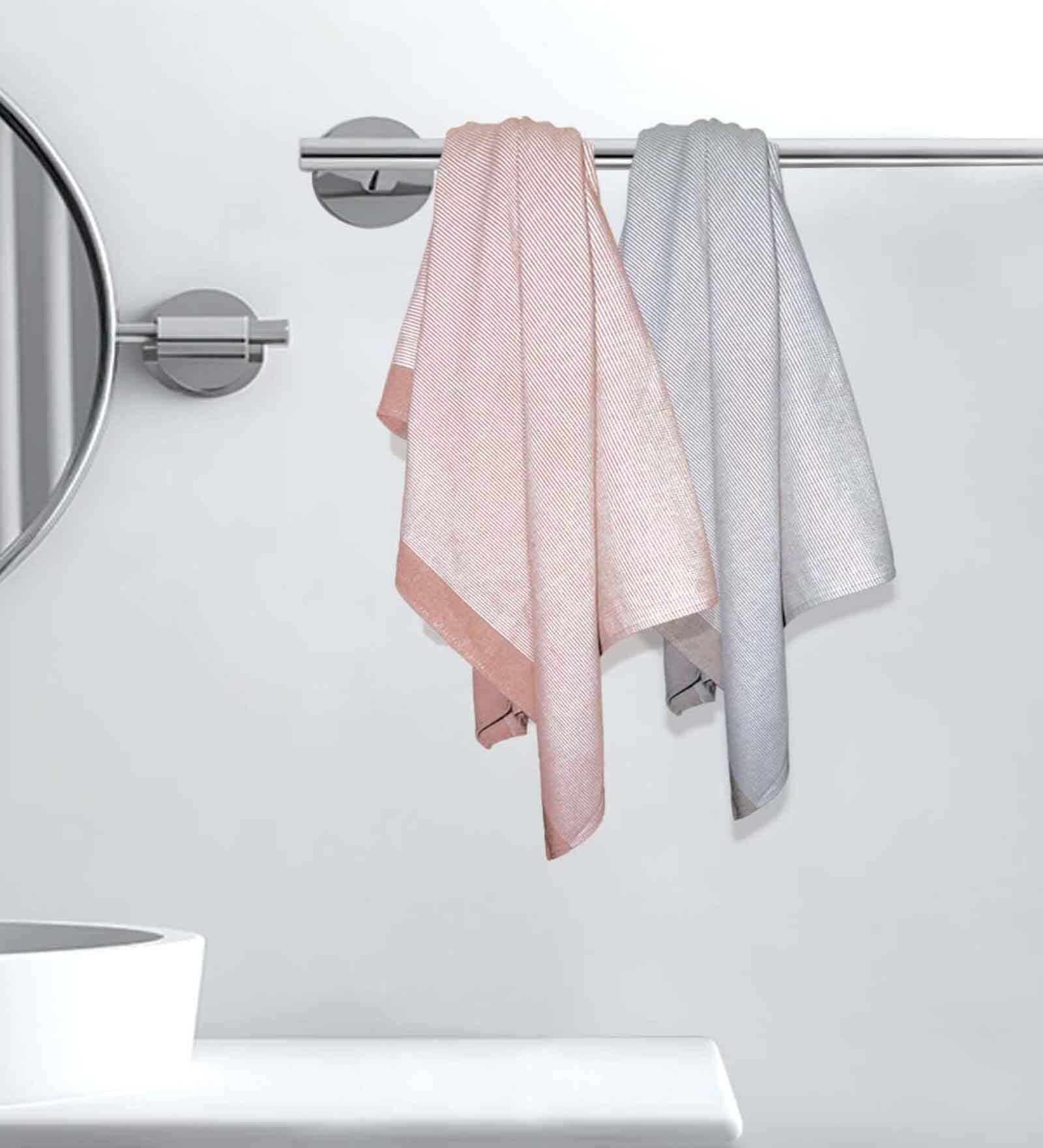 Multicolour Cotton Striped 220 GSM Bath Towels 2 Pc