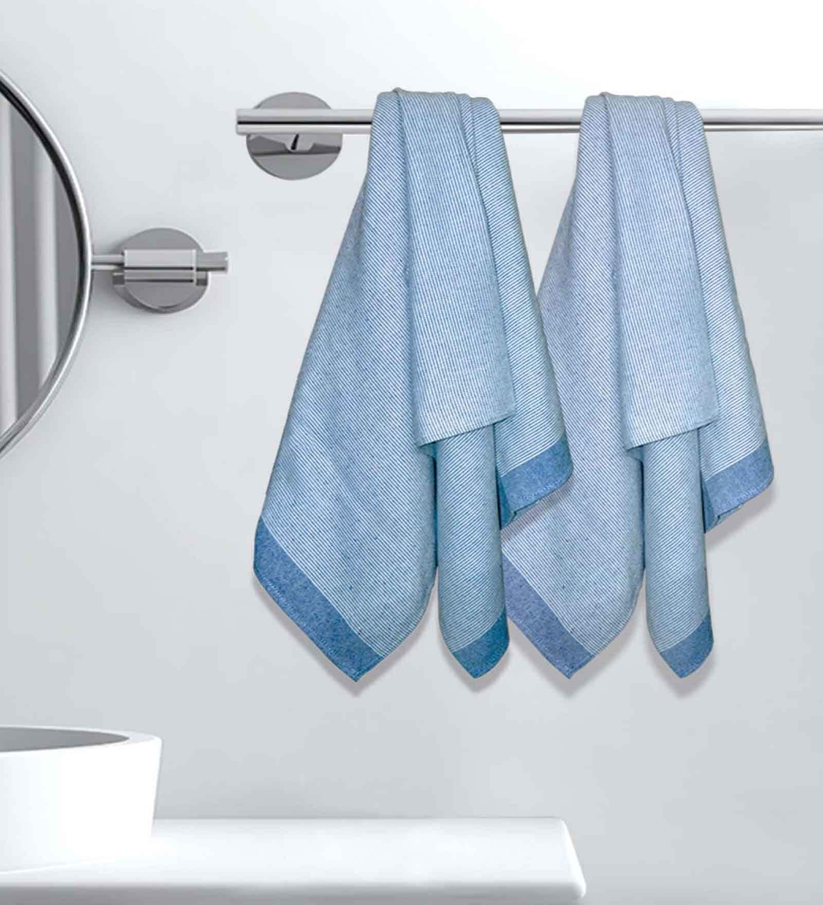 Multicolour Cotton Striped 220 GSM Bath Towels 2 Pc