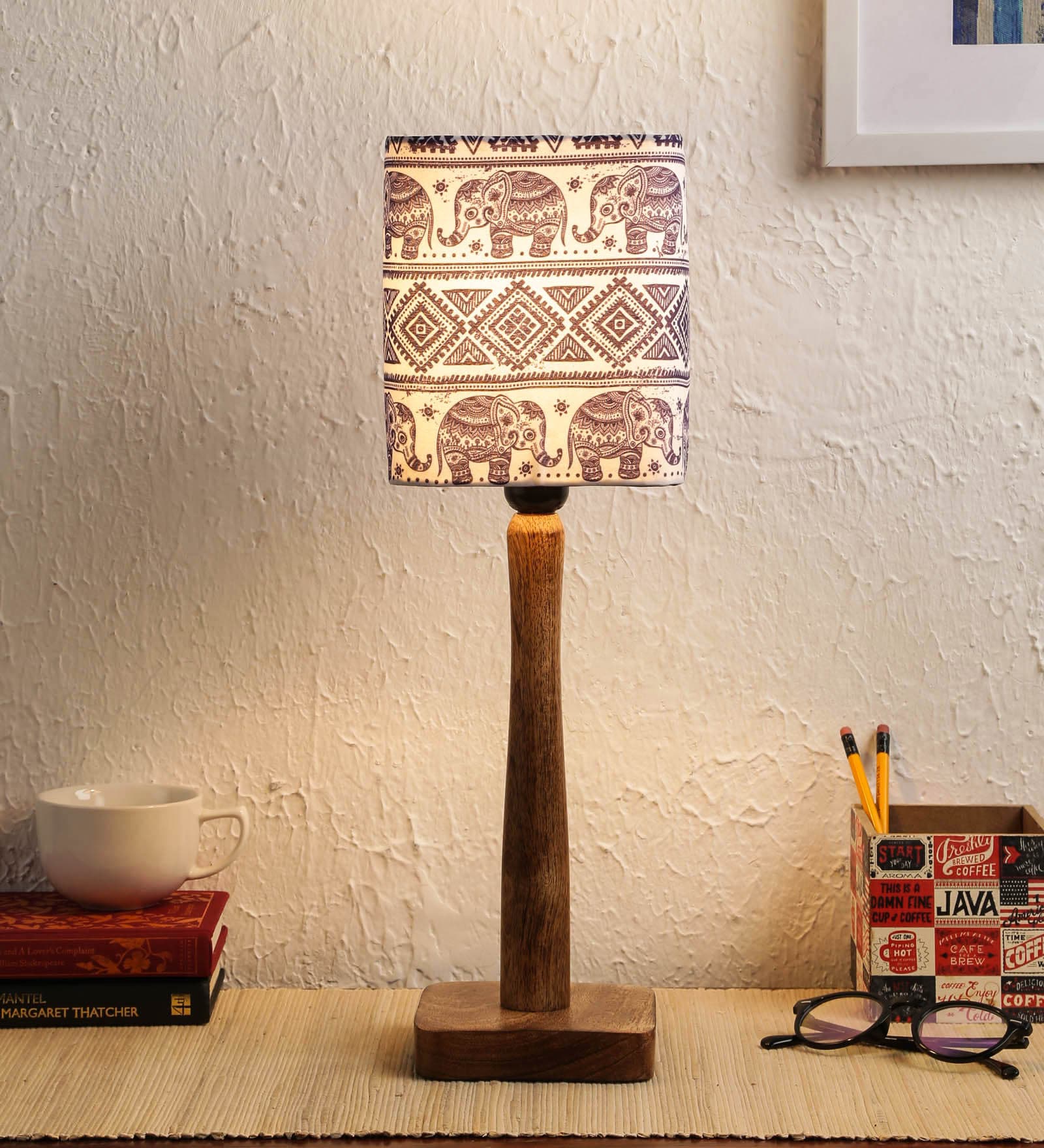 Multicolour Cotton Warli Art Lamp