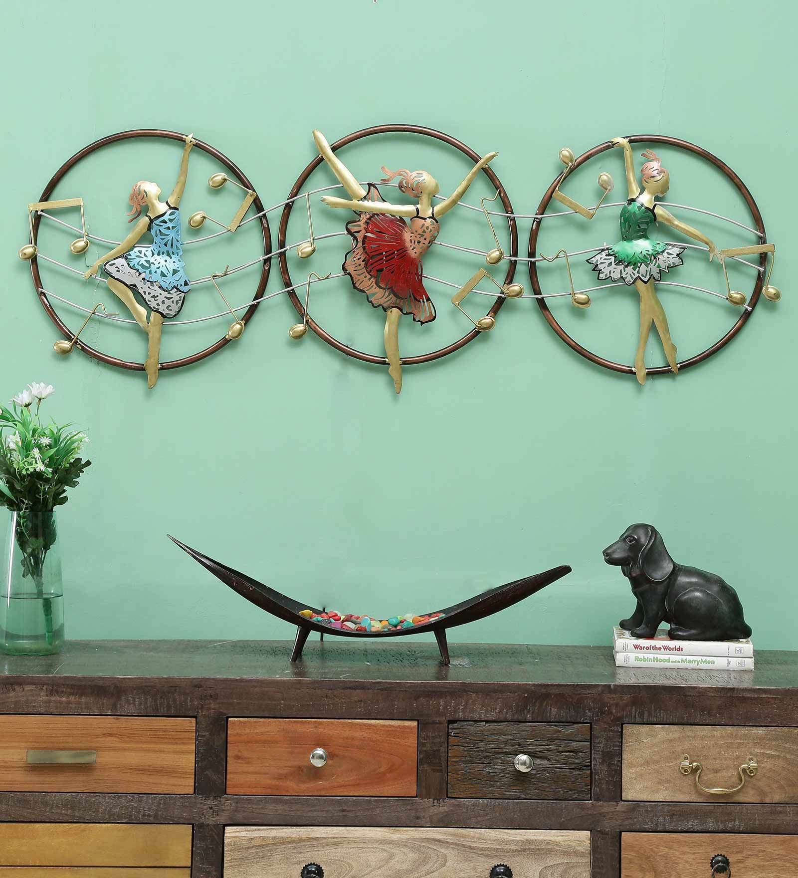 Buy Iron Dancing Doll Wall Art In Multicolour By Sugandha Online