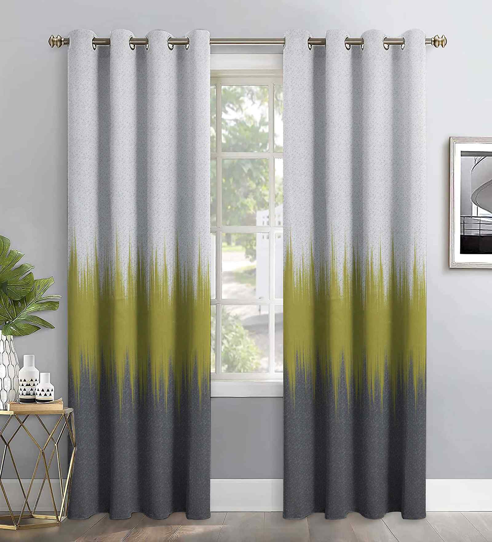 Multicolour Digital Print 7ft Regular Eyelets Door Curtain (2 Pc)