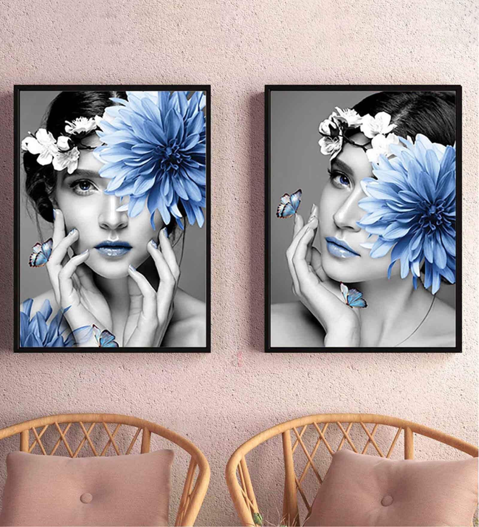 Multicolour Engineered Wood (Set of 2) Art Prints