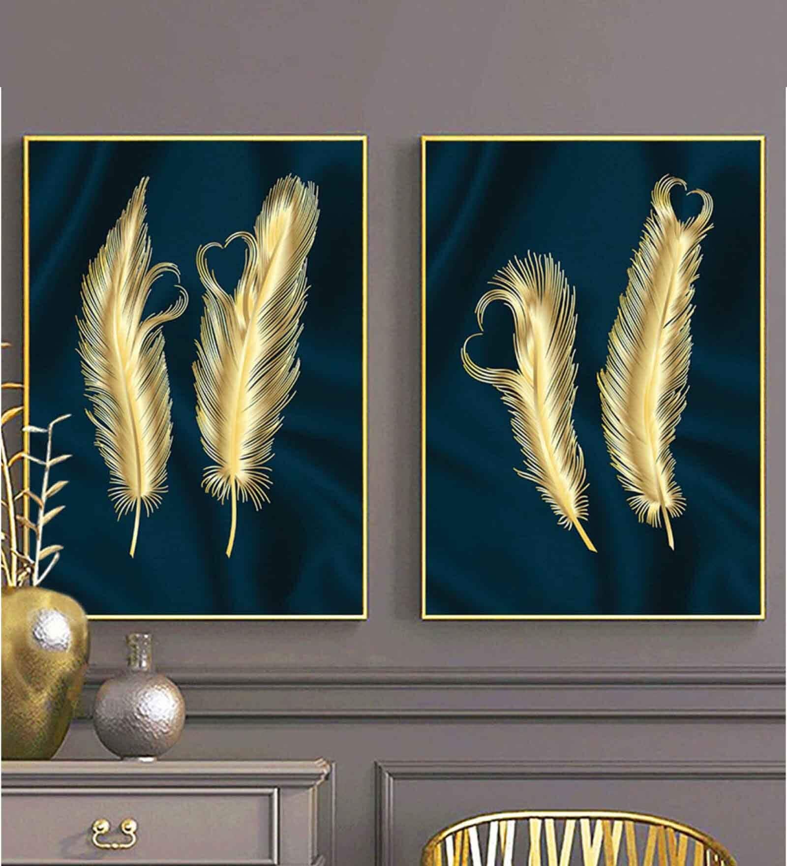 Multicolour Engineered Wood (Set of 2) Art Prints