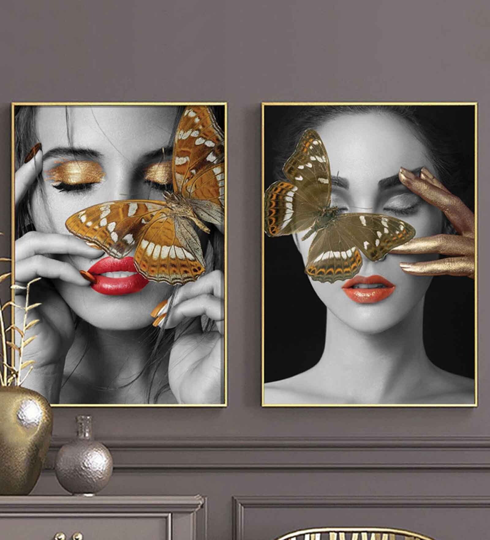 Multicolour Engineered Wood (Set of 2) Art Prints