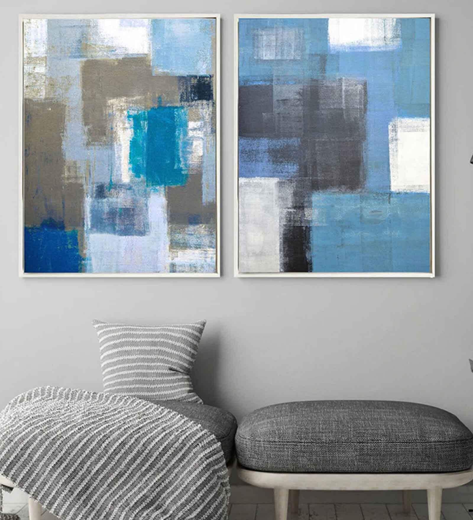 Multicolour Engineered Wood (Set of 2) Art Prints