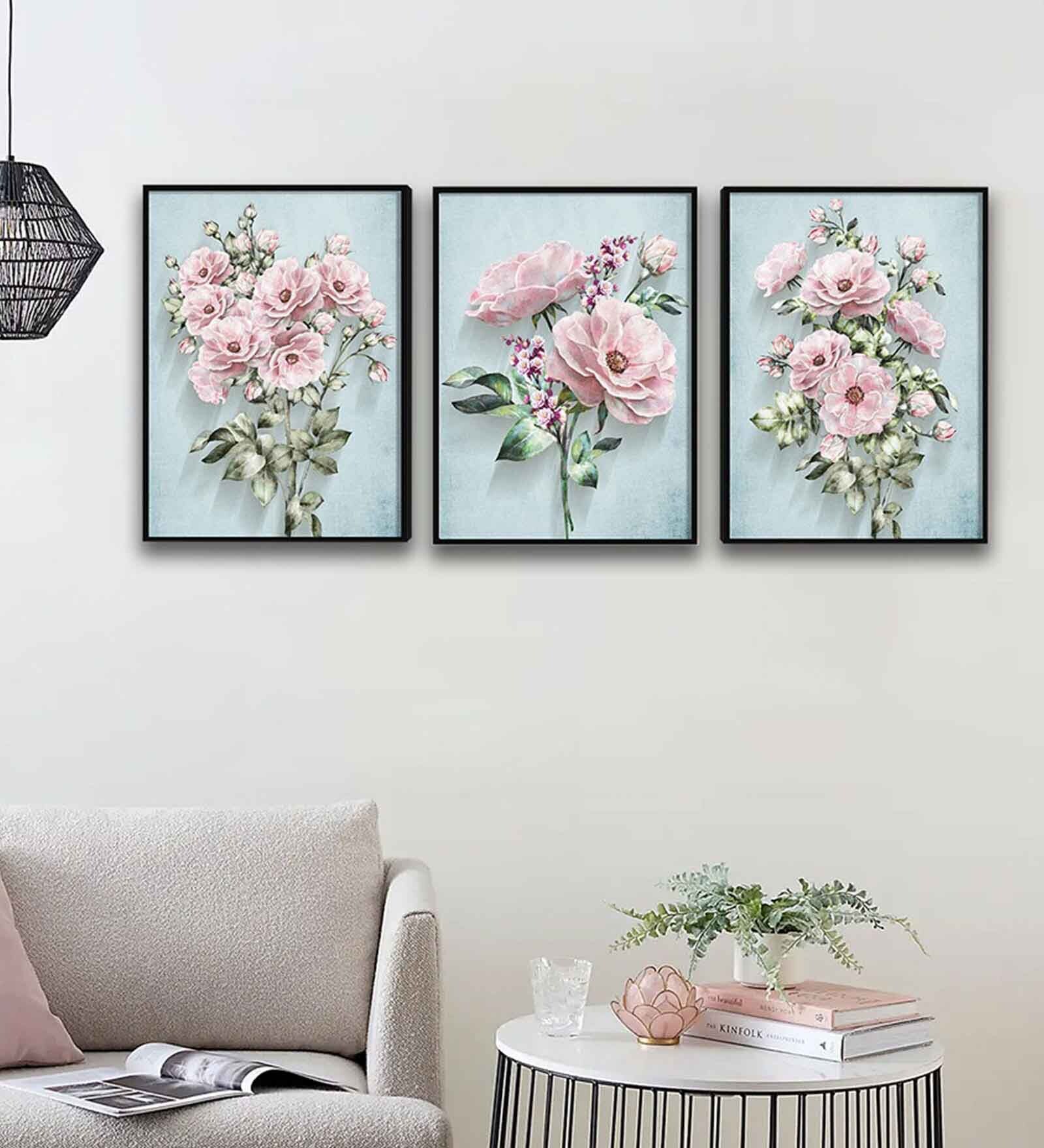 Multicolour Engineered Wood (Set of 3) Art Prints