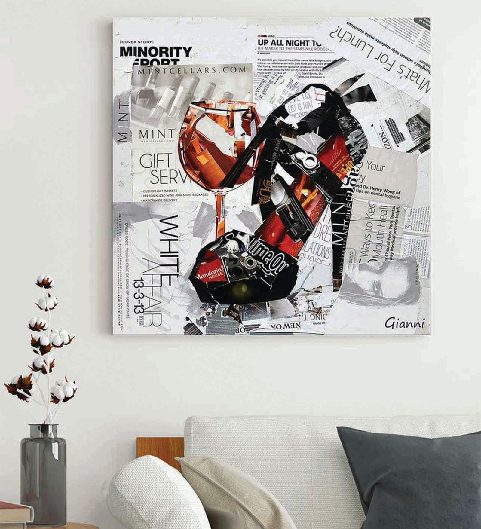 Multicolour Engineered Wood Art Print