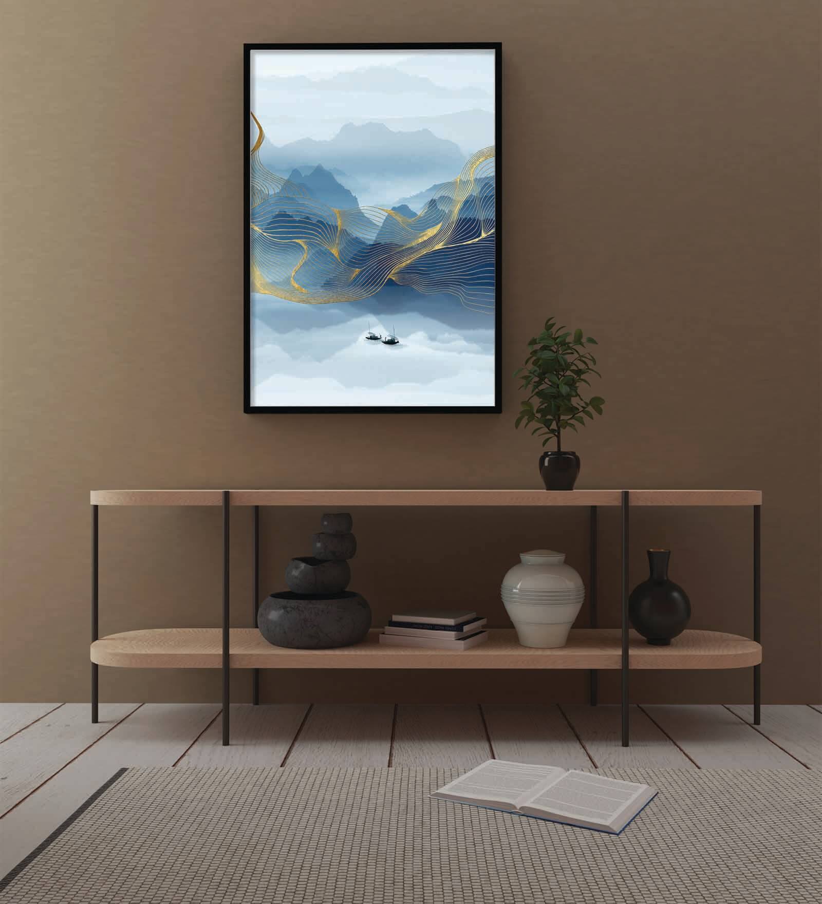 Multicolour Engineered Wood Art Print