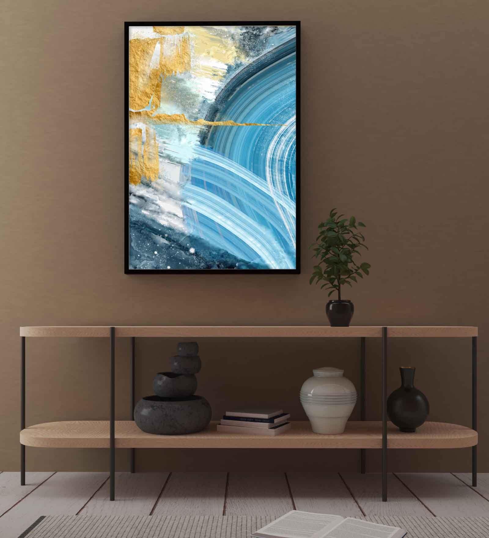 Multicolour Engineered Wood Art Print