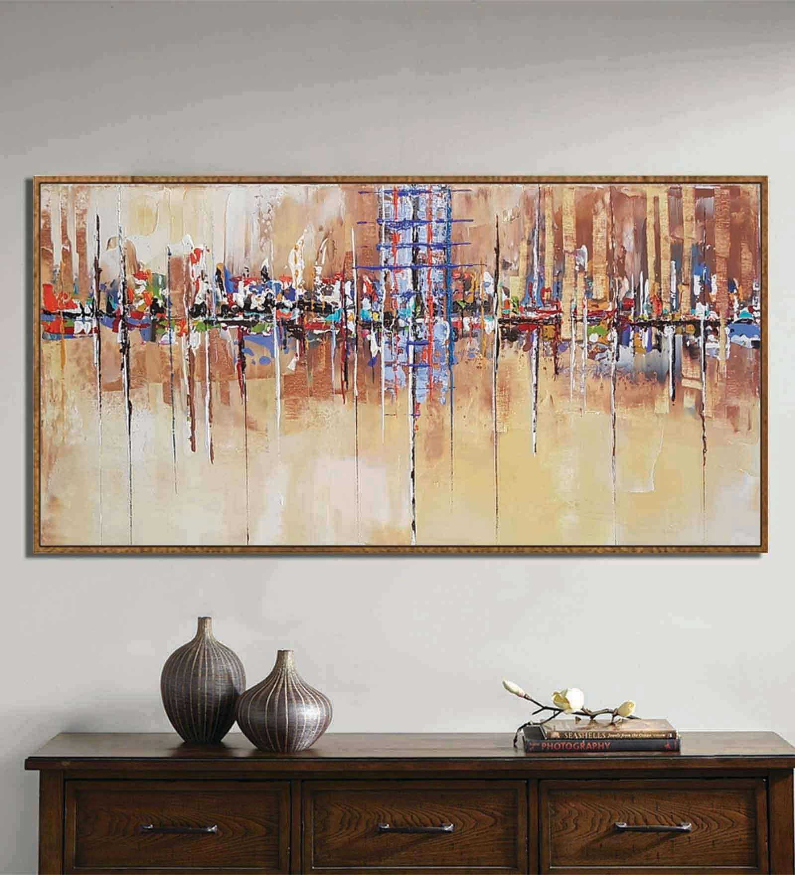 Multicolour Engineered Wood Art Print