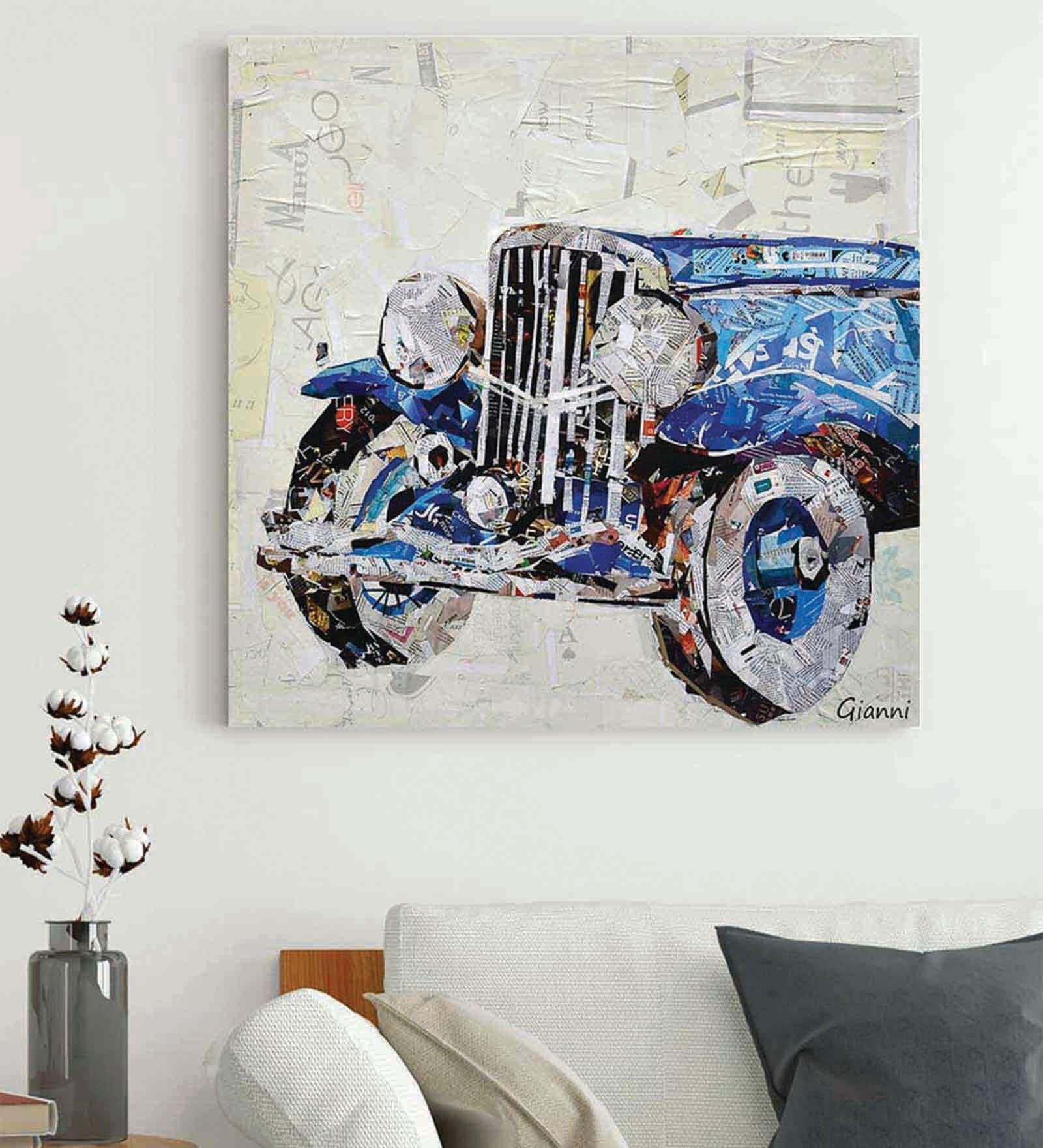 Multicolour Engineered Wood Art Print