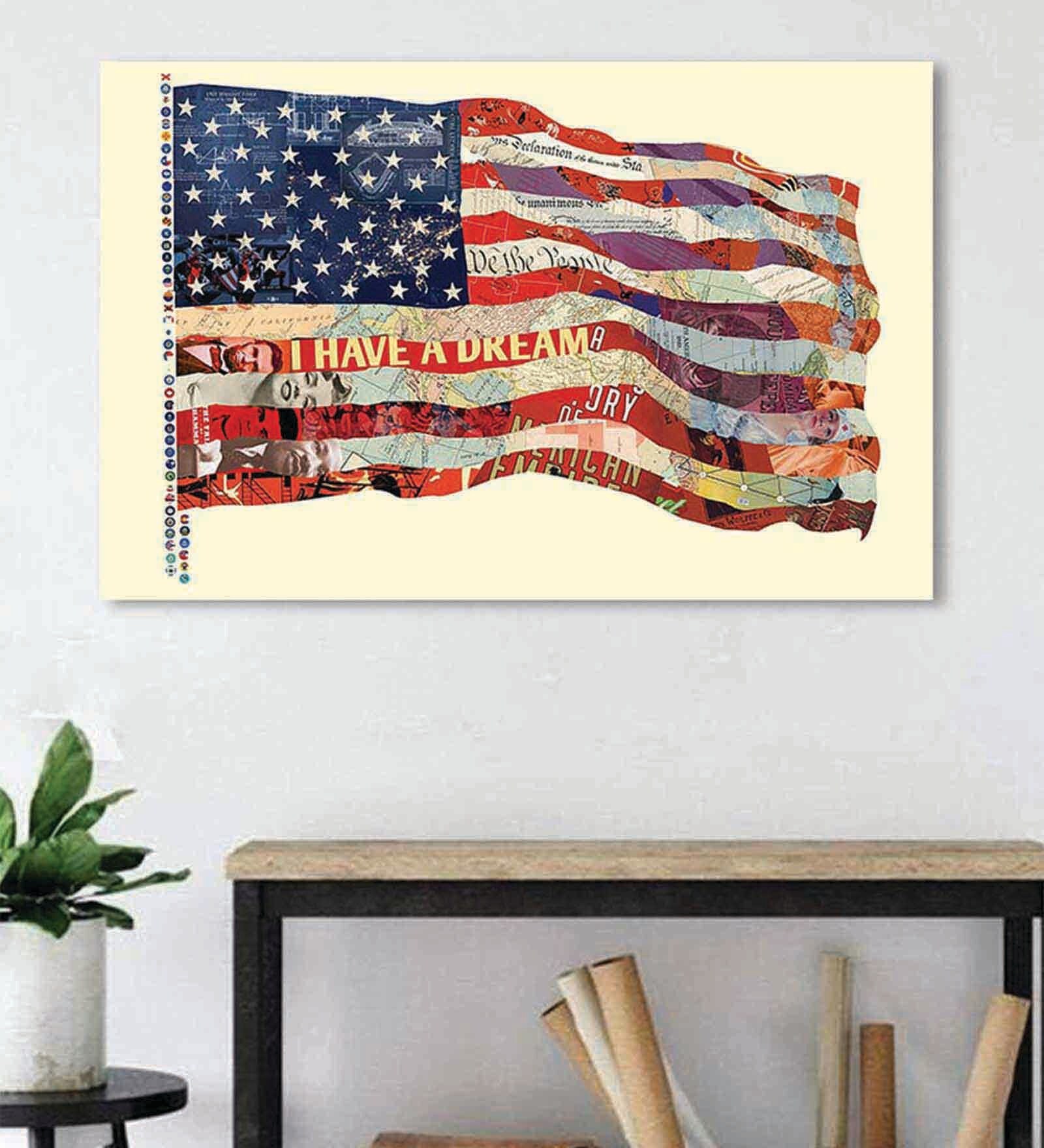 Multicolour Engineered Wood Art Print