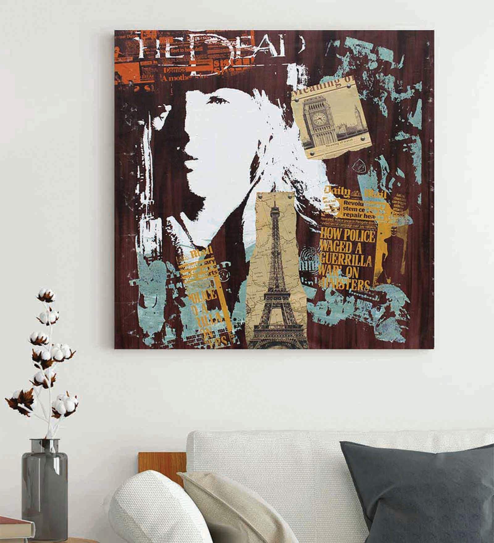 Multicolour Engineered Wood Art Print