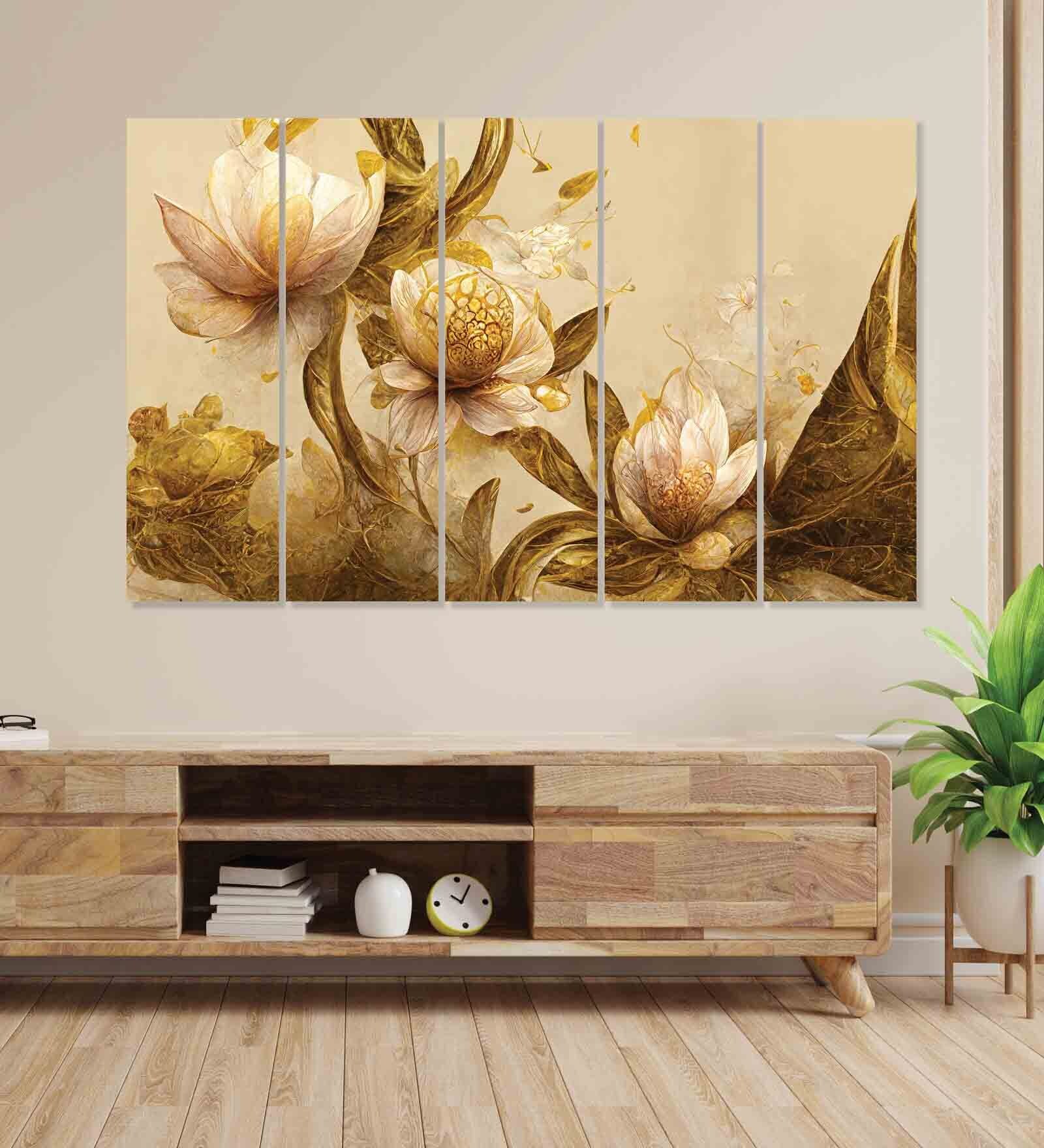 Multicolour Engineered Wood (Set of 5) Framed Art Panels