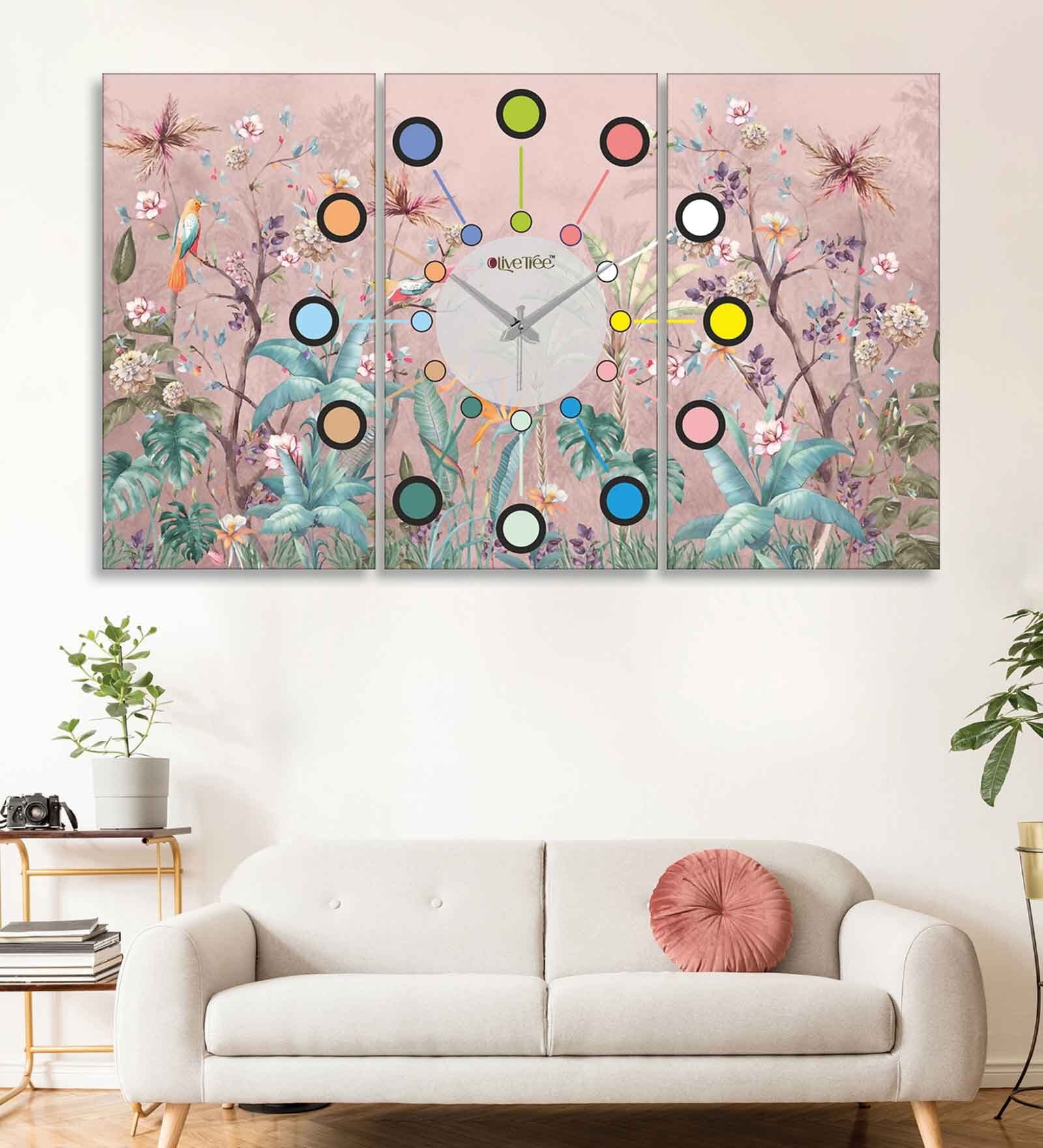 Mariana Multicolour Engineered Wood Wall Clock