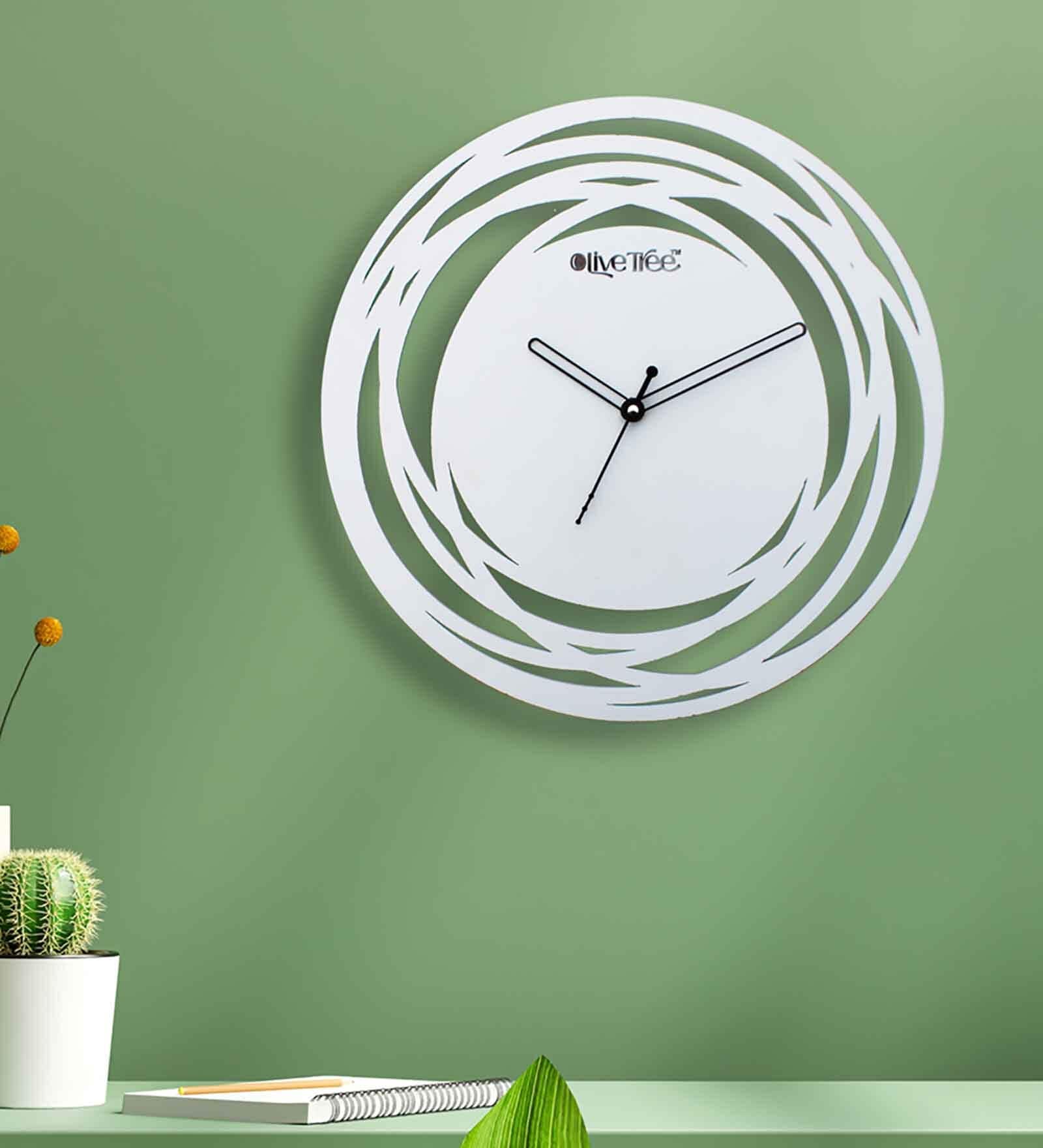 Jumilla White Engineered Wood Wall Clock