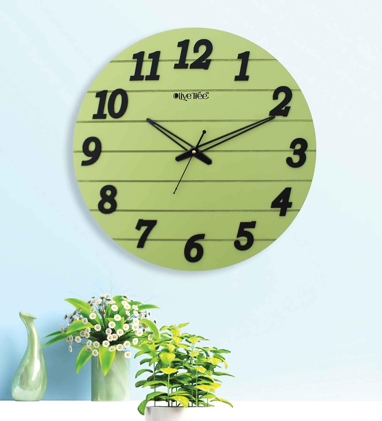 Sergio Green Engineered Wood Wall Clock