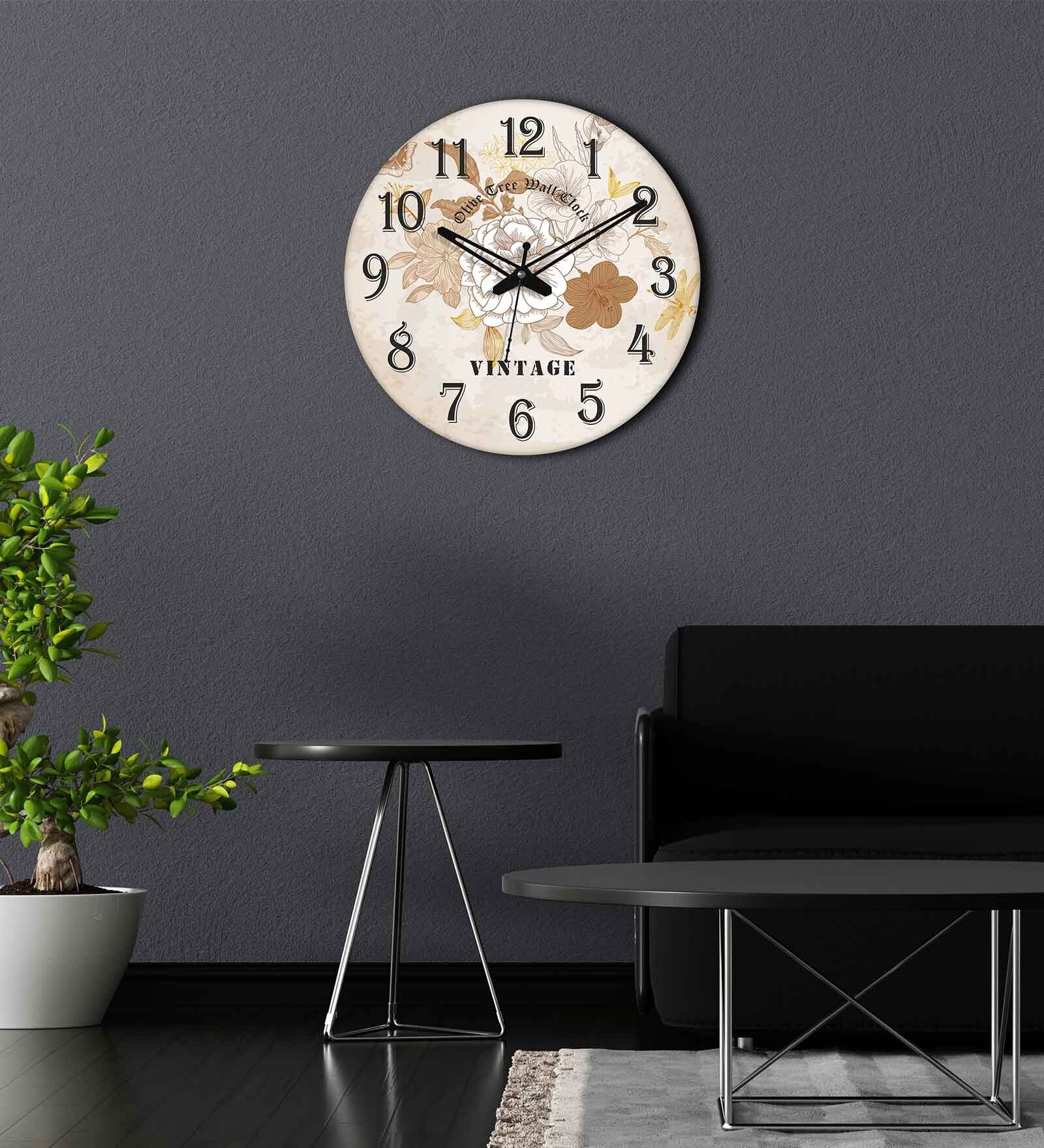 Emilia Multicolour Engineered Wood Wall Clock