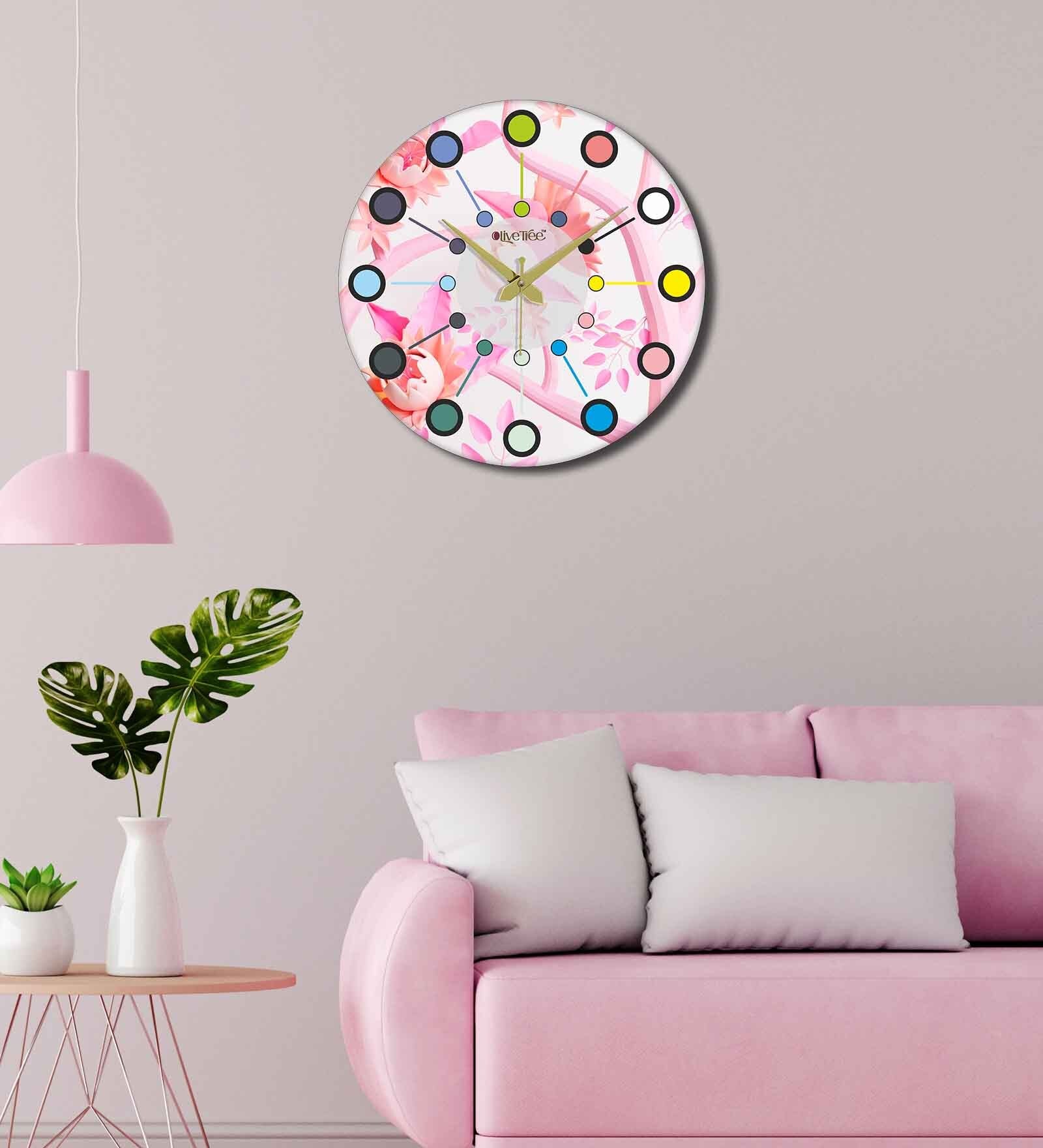 Berezne Multicolour Engineered Wood Wall Clock