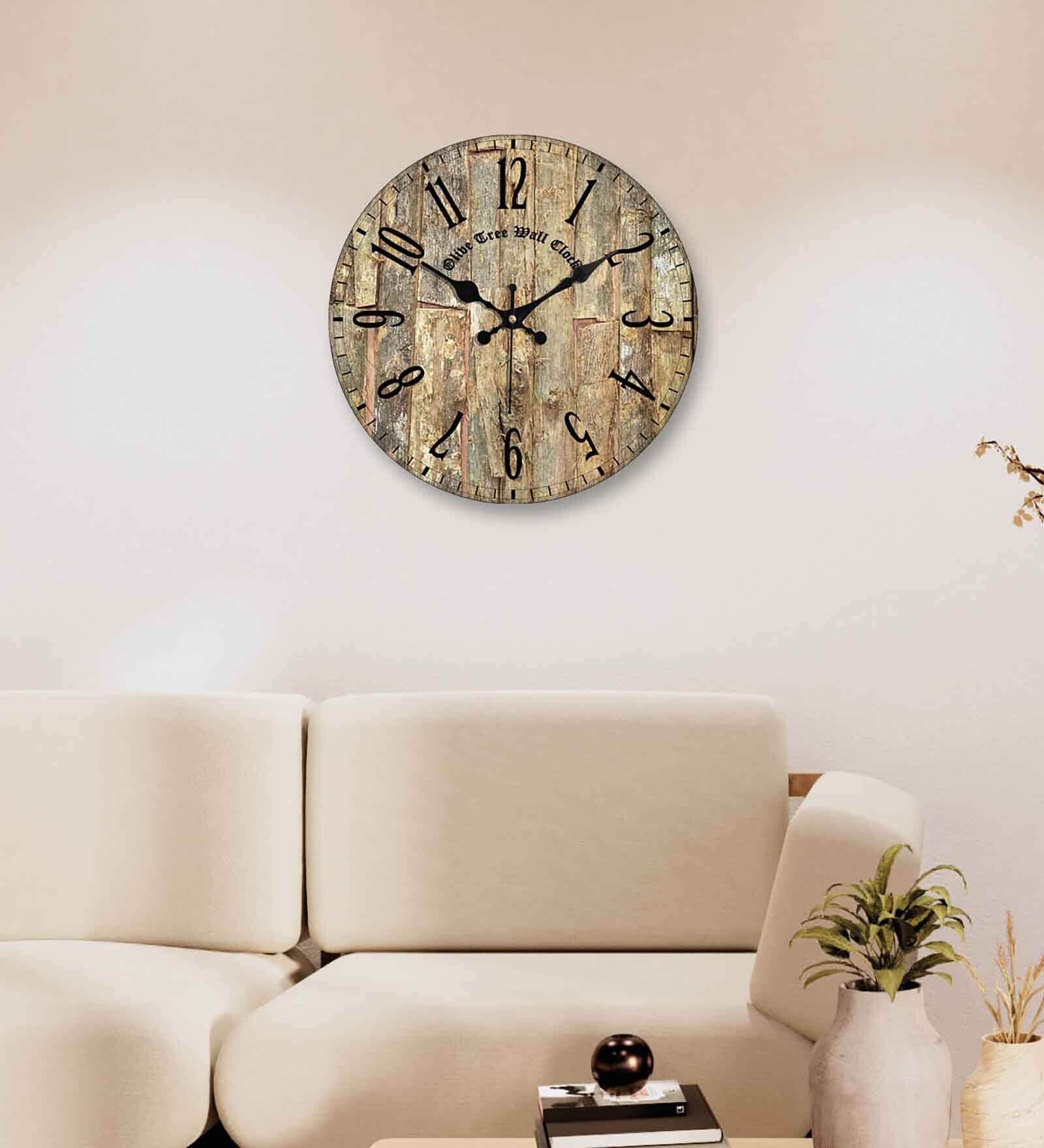 Prague Brown Engineered Wood Wall Clock