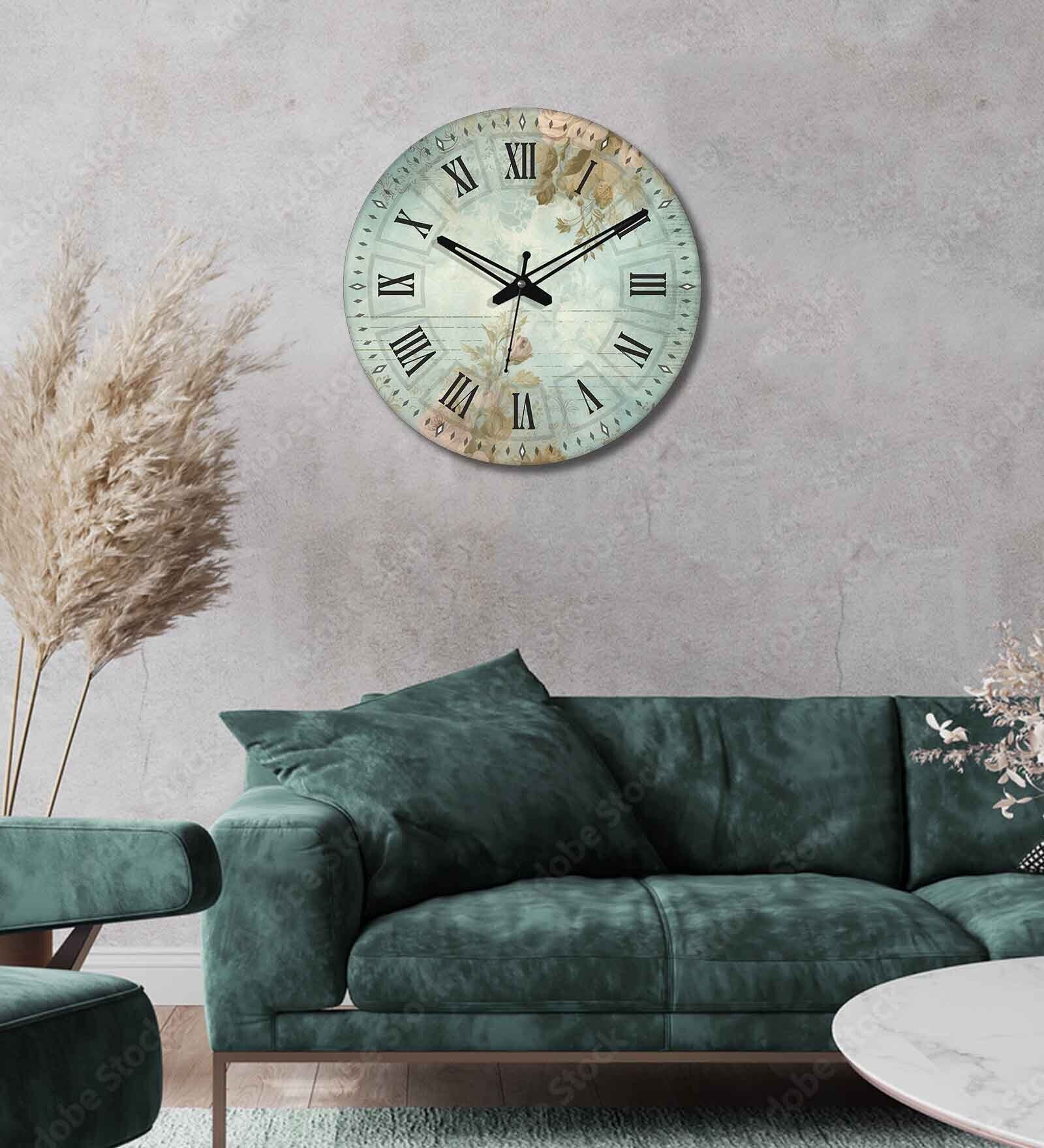 Shubra Multicolour Engineered Wood Wall Clock