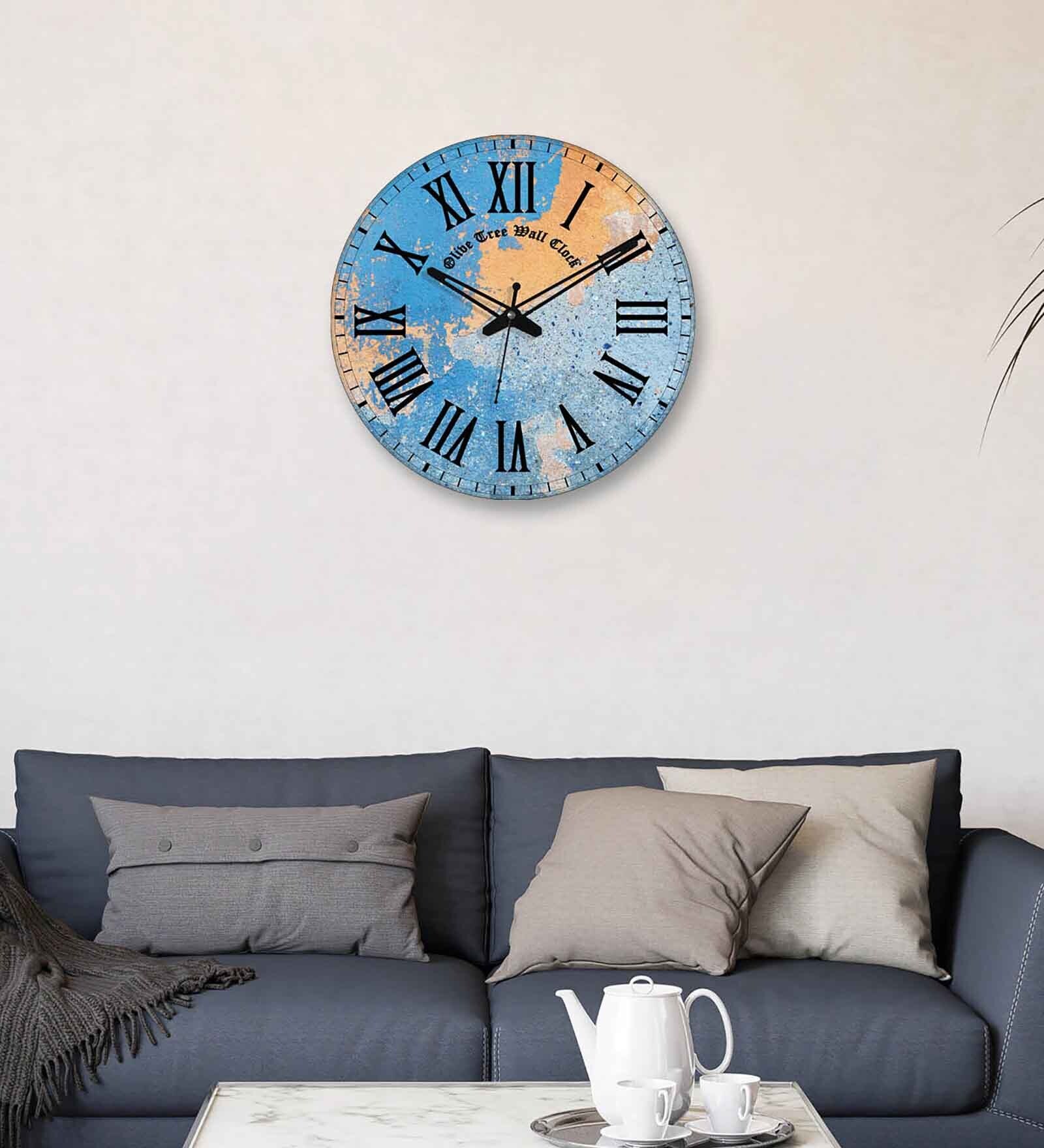 Buy Blue Engineered Wood Battery Operated Wall Clock at 60% OFF by ...